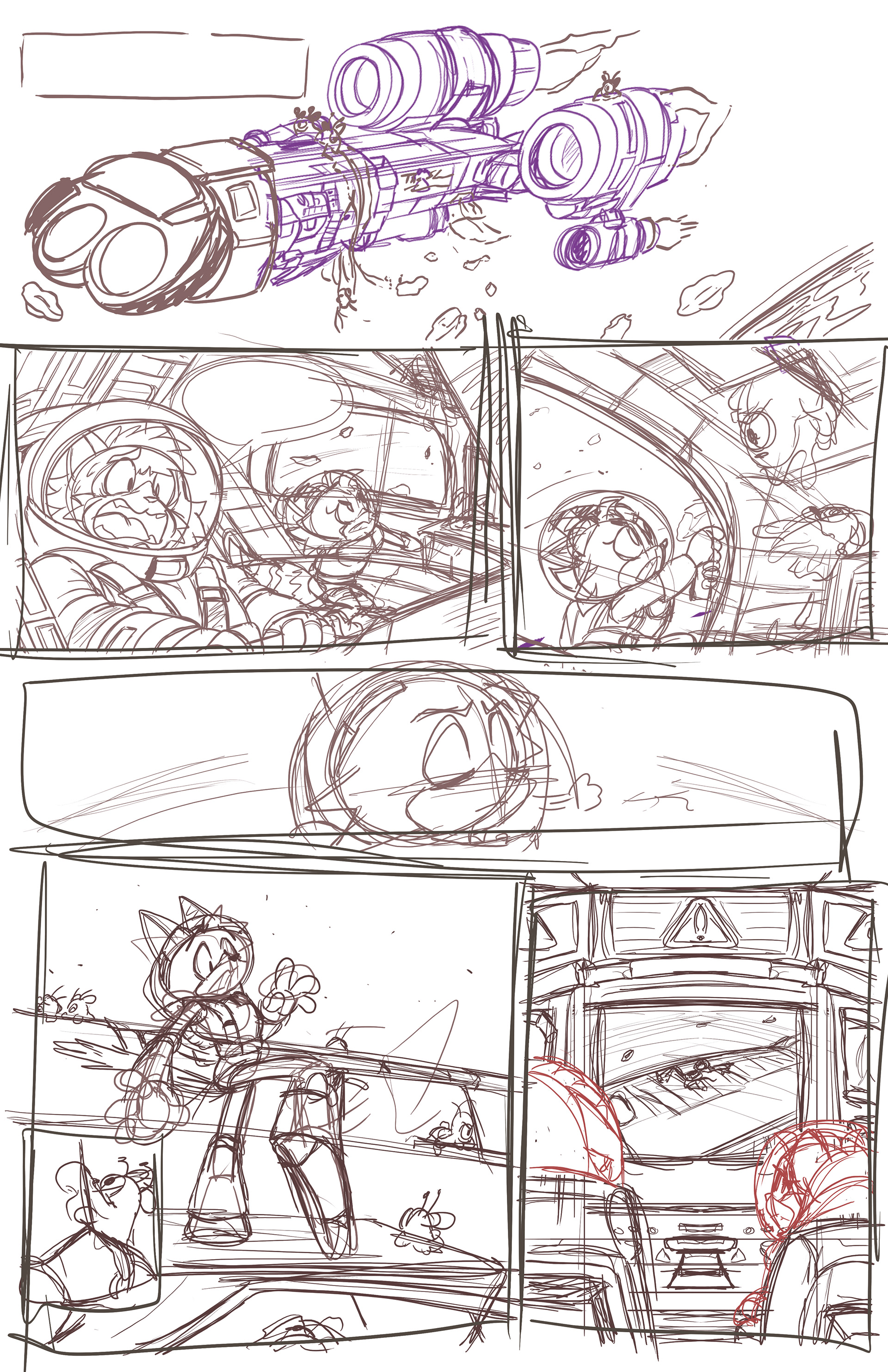 Sci-fi Cat Comic Issue One, Page 1 Pencils