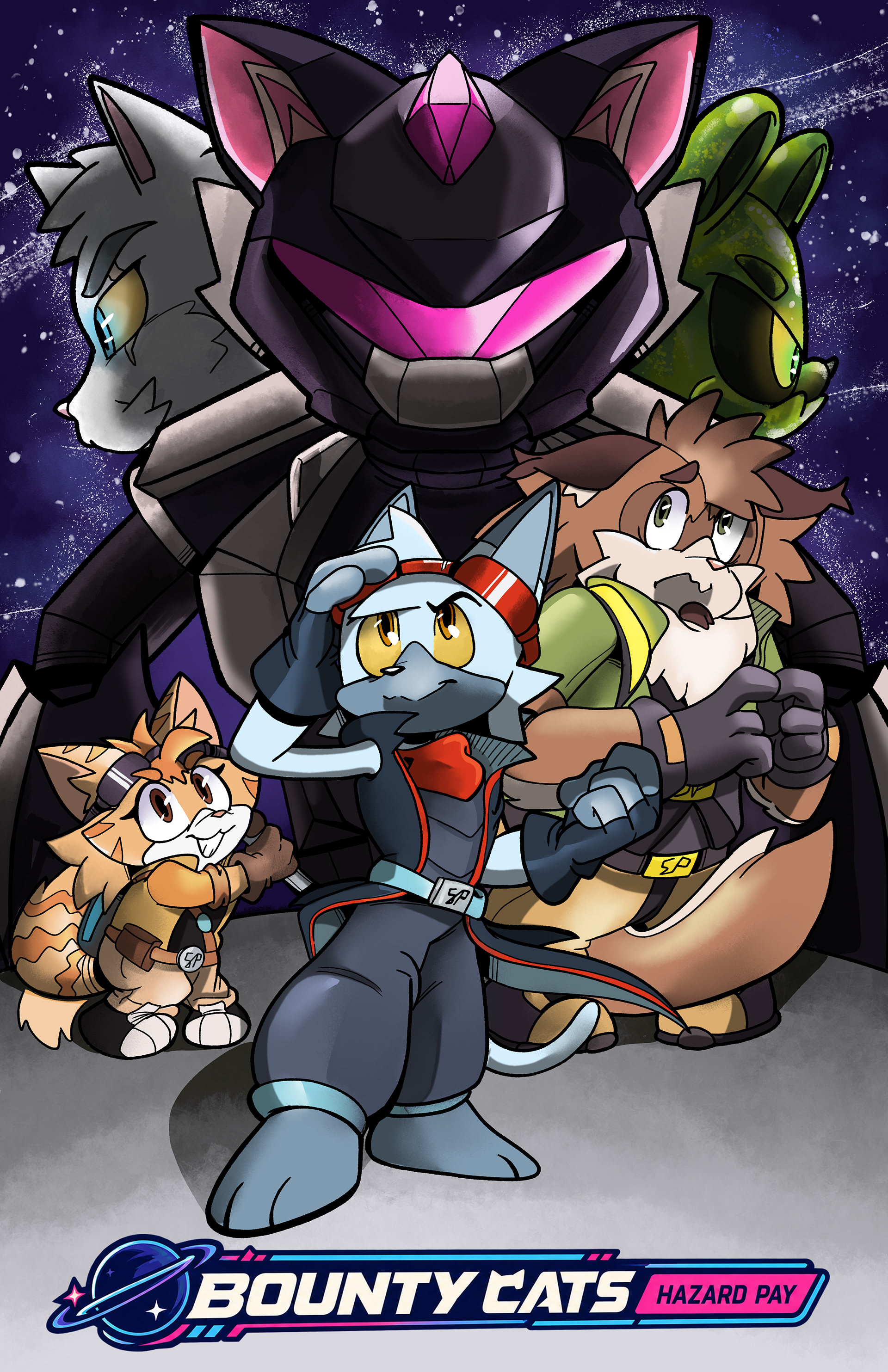 Sci-fi, Cat Adventure Comic Story, Issue One Cover