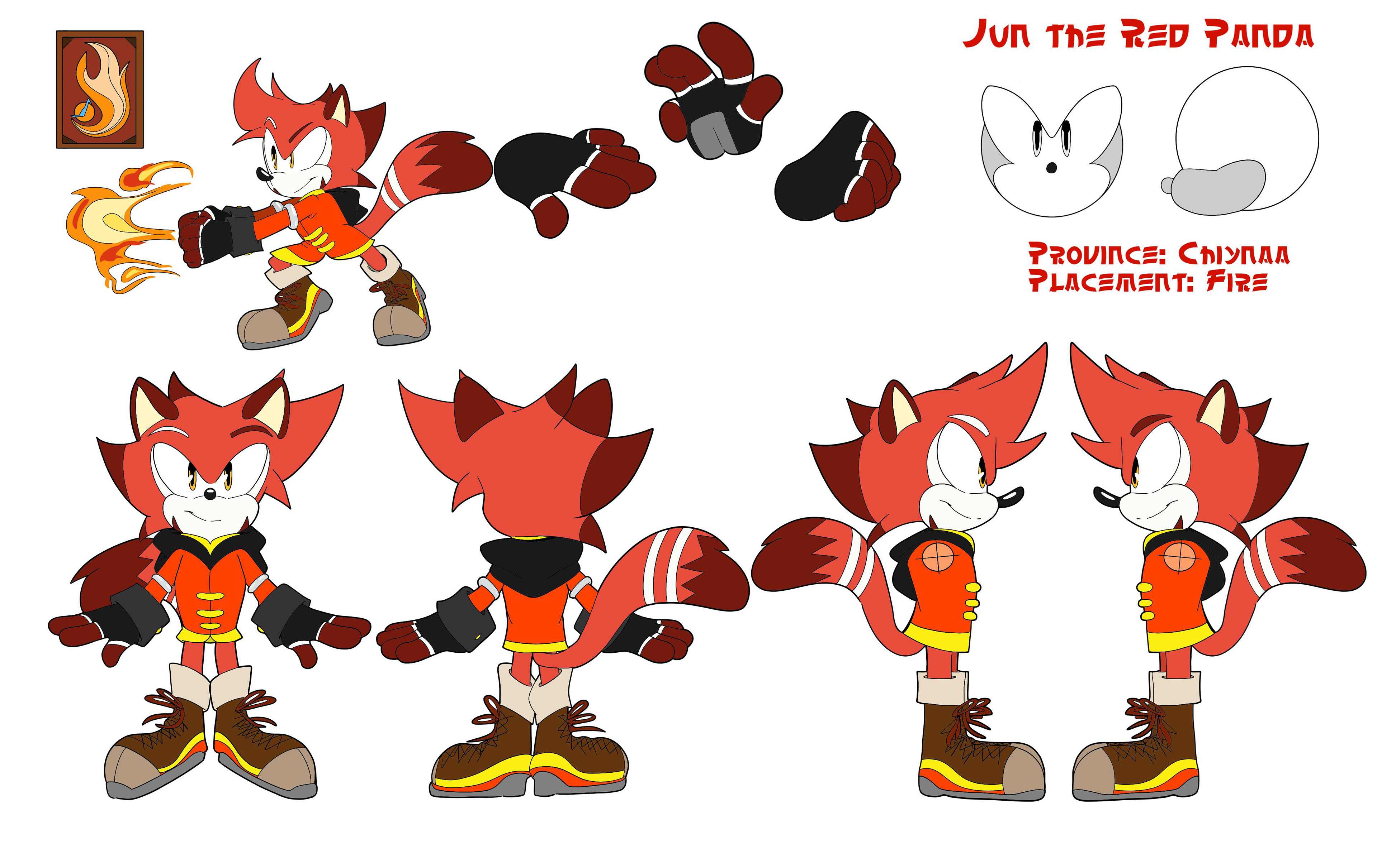 Fire Element Inspired Character Turnaround Sheet