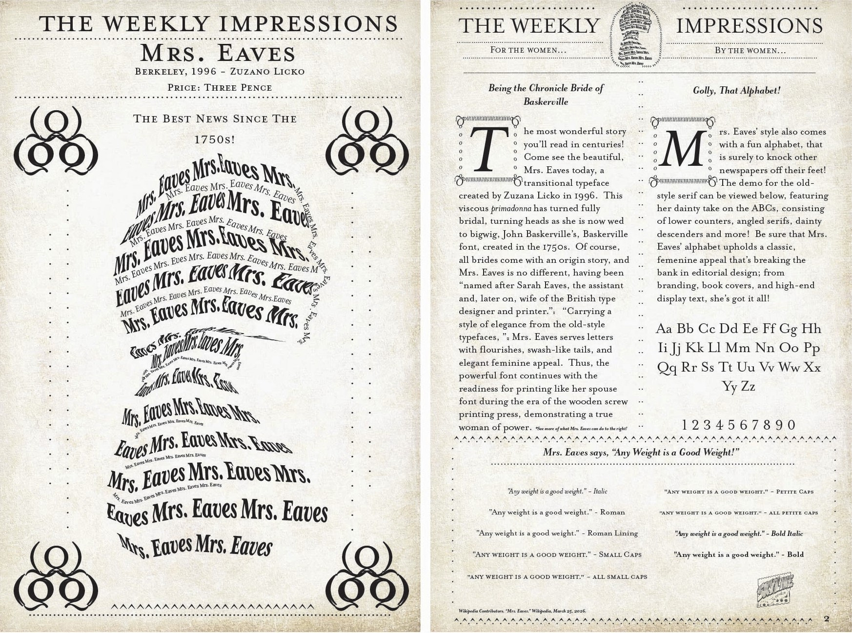Newspaper Aesthetic Cover Art - All Serif Design