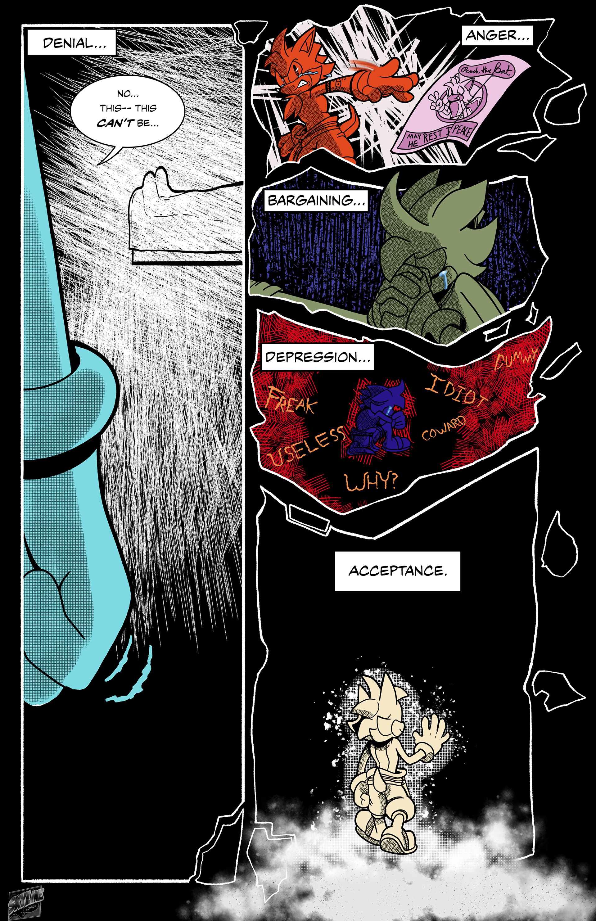 Five Stages of Grief - Comic Illustration 