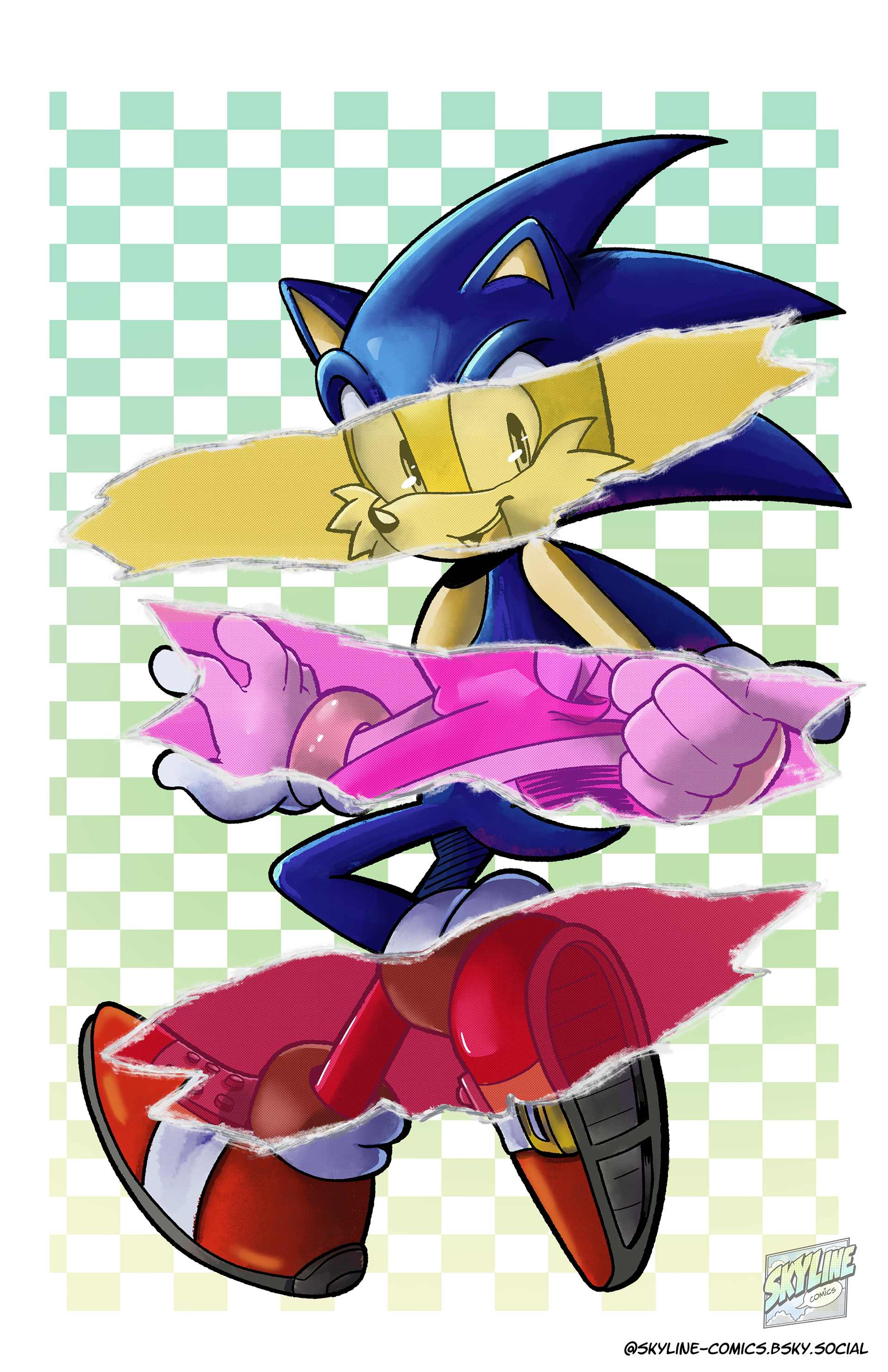 Sonic 35th Anniversary Gestalt Theory Art