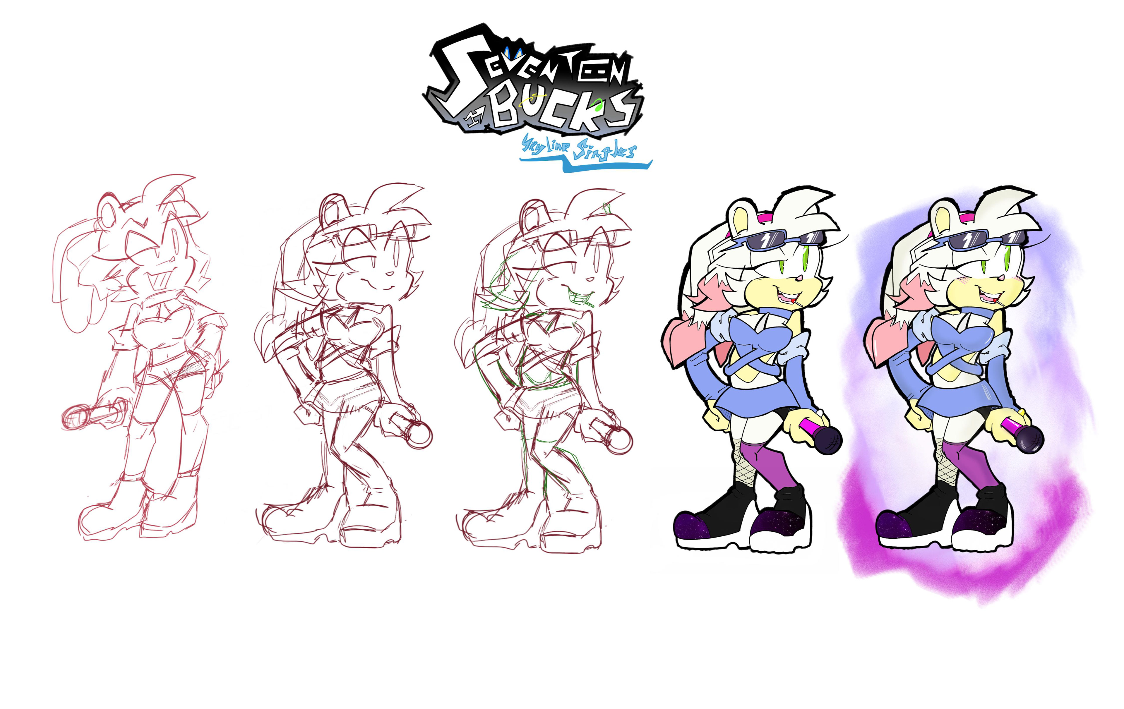 Friday Night Funkin' Seventeen Bucks Character Design 2