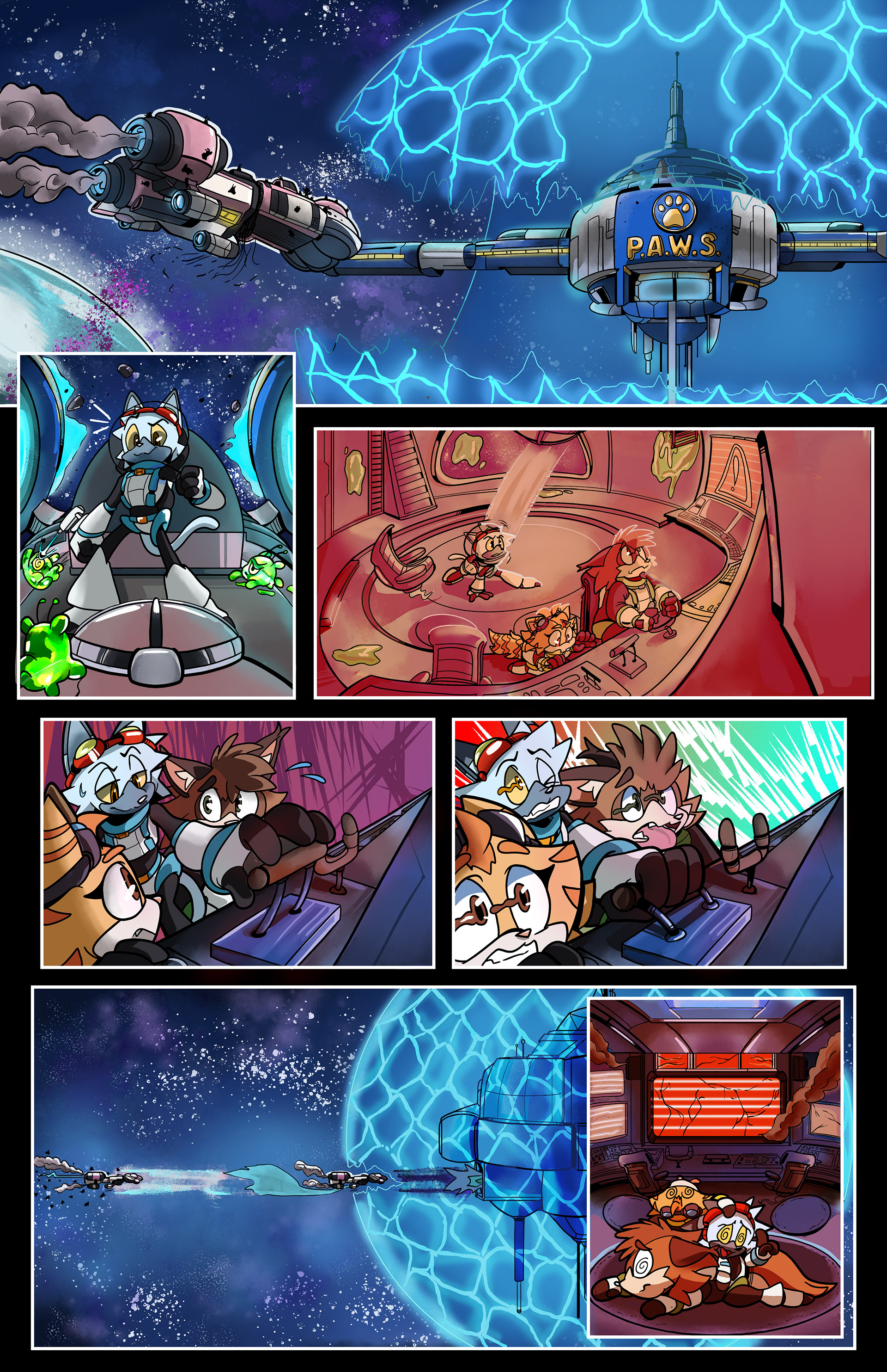 Sci-fi, Cat Adventure Comic Story, Page 2