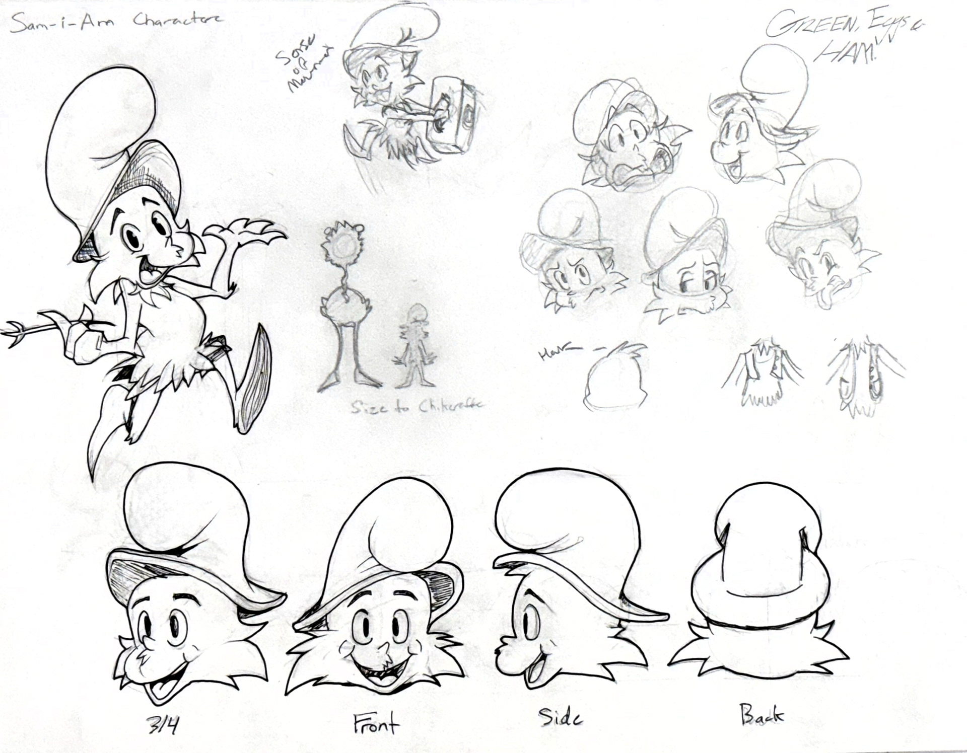 Green Eggs and Ham - Sam-I-Am Character Concept Art