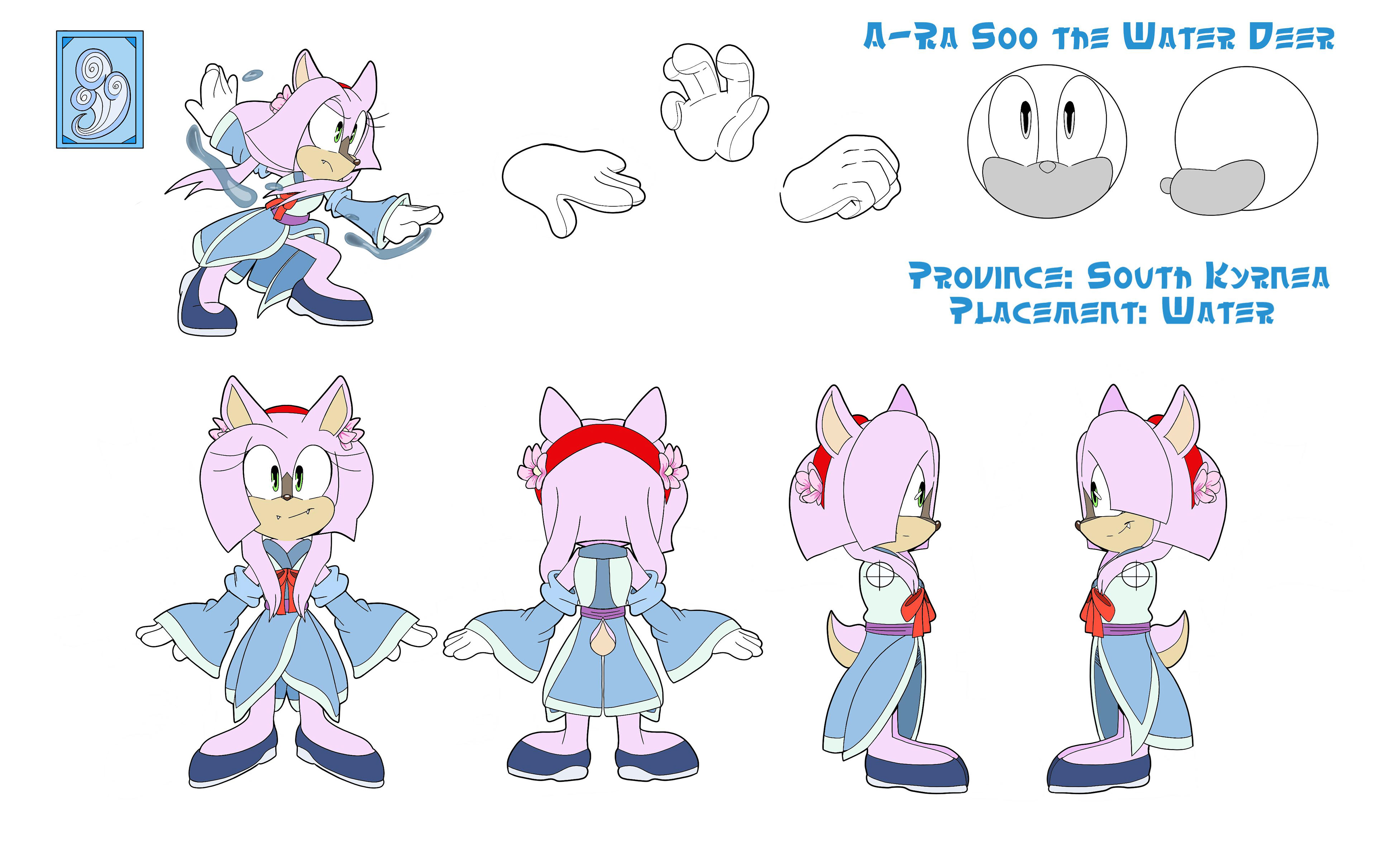 Water Element Inspired Character Turnaround Sheet
