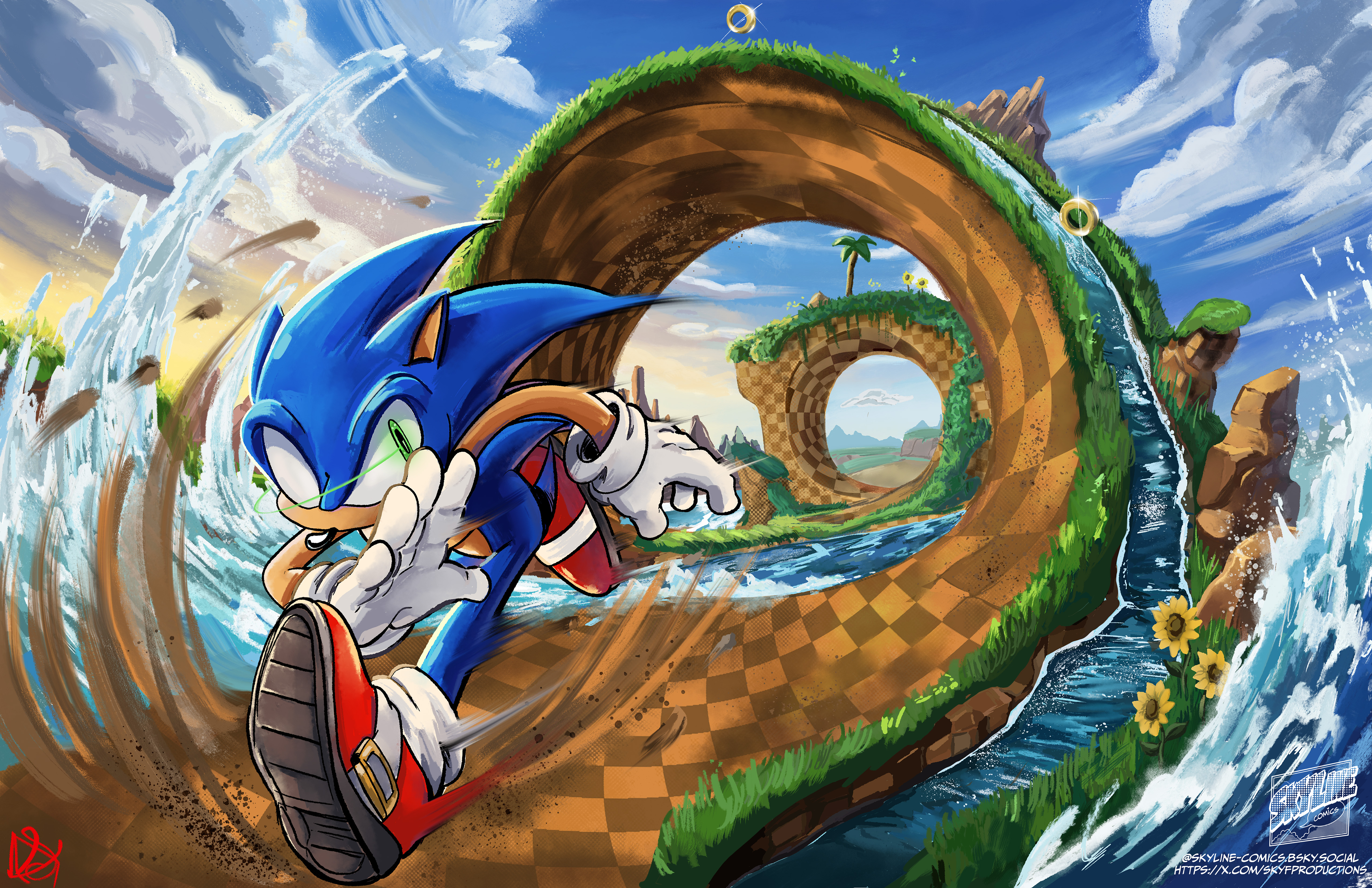 Sonic the Hedgehog Math-Based Cinematic Illustration