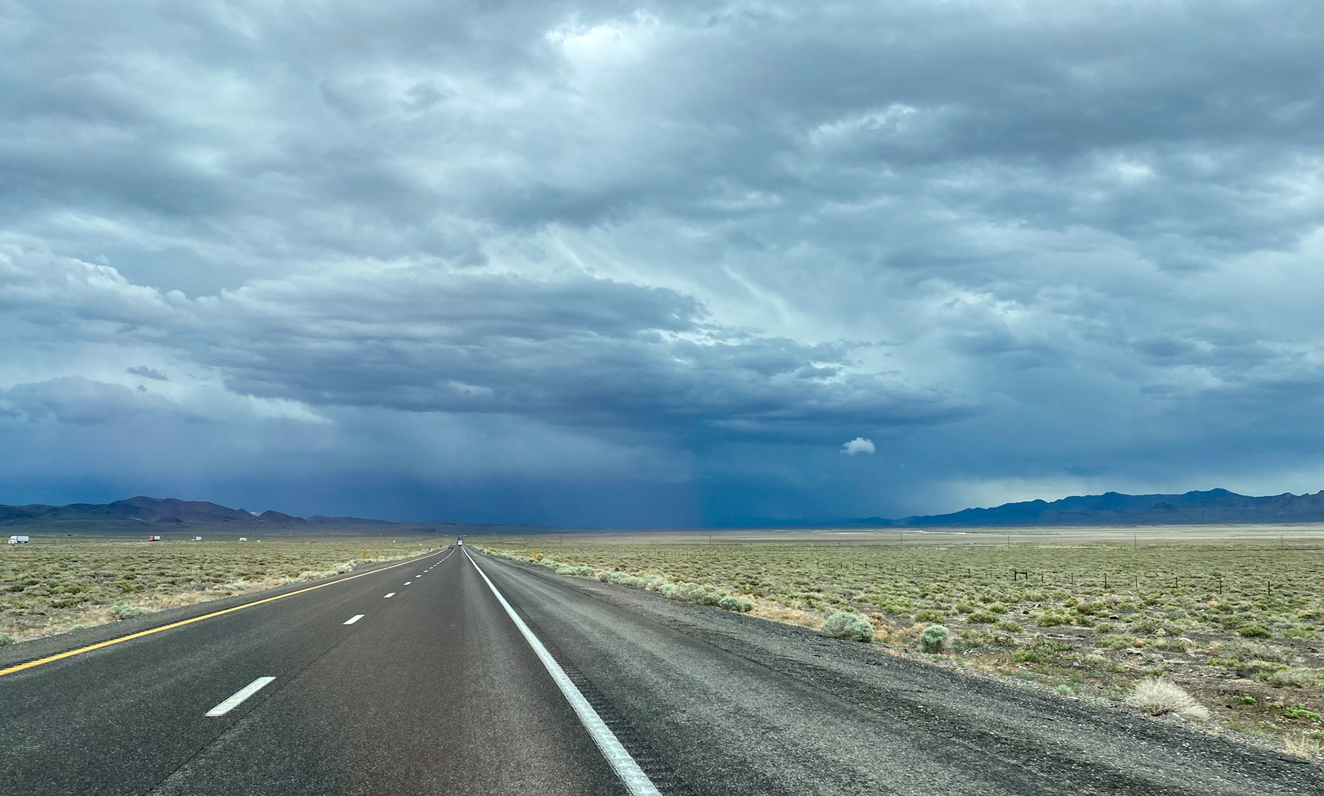 Nevada was stormy on the way in and the way out!