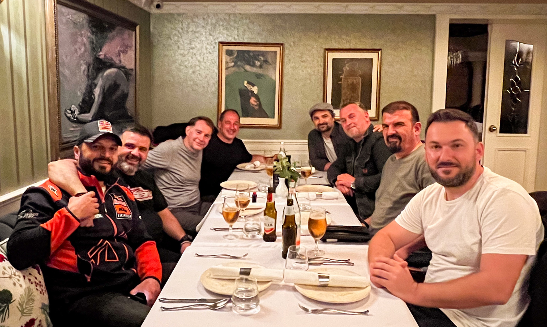 From left to right: Jeton, Artan, Dirk, Jean-Luc, Sokol, Menor, Bujar and Labinot at the fantastic Gizzi restaurant