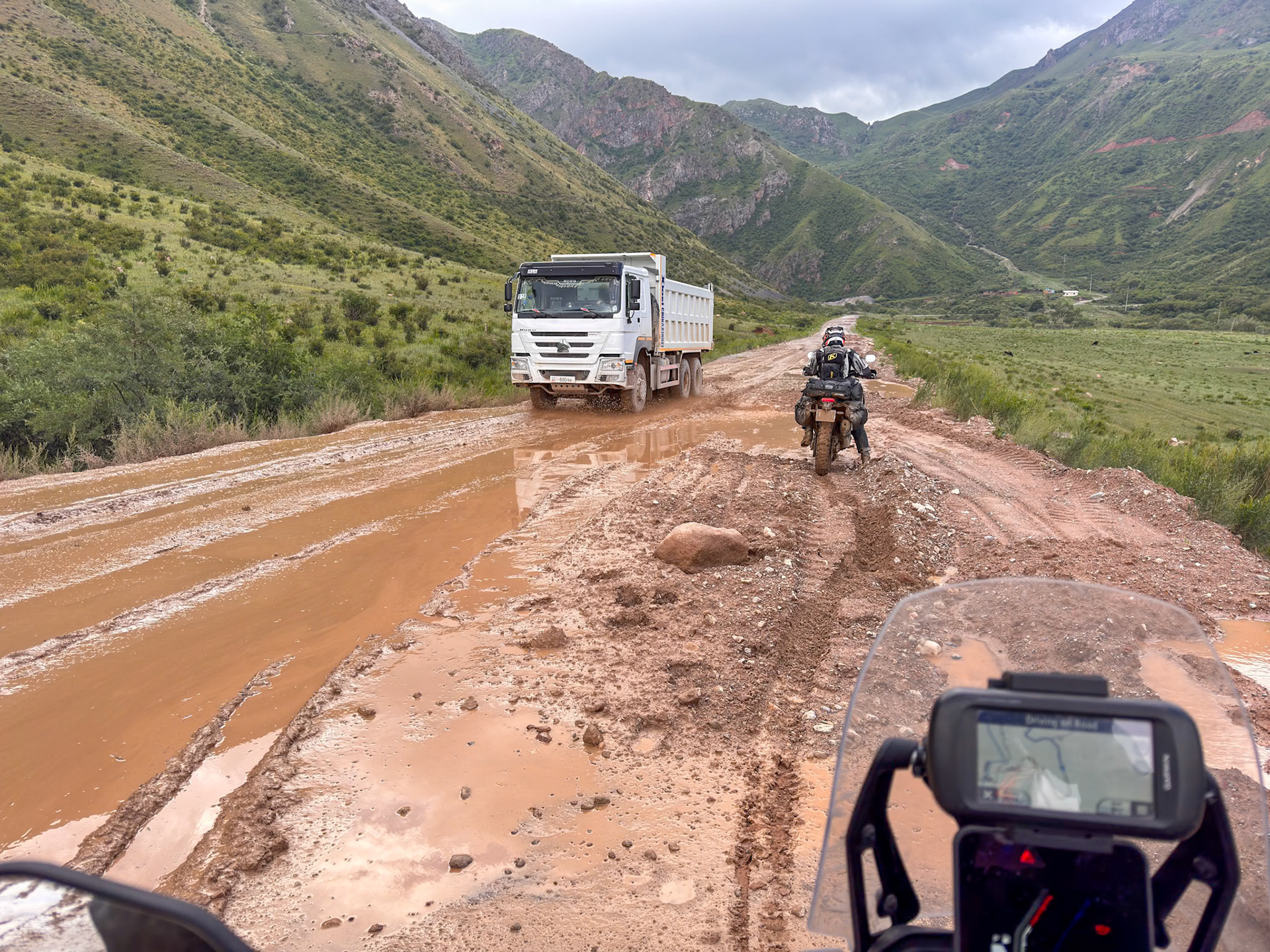 And we had to be cautious with the trucks coming down from a mine in the mountains