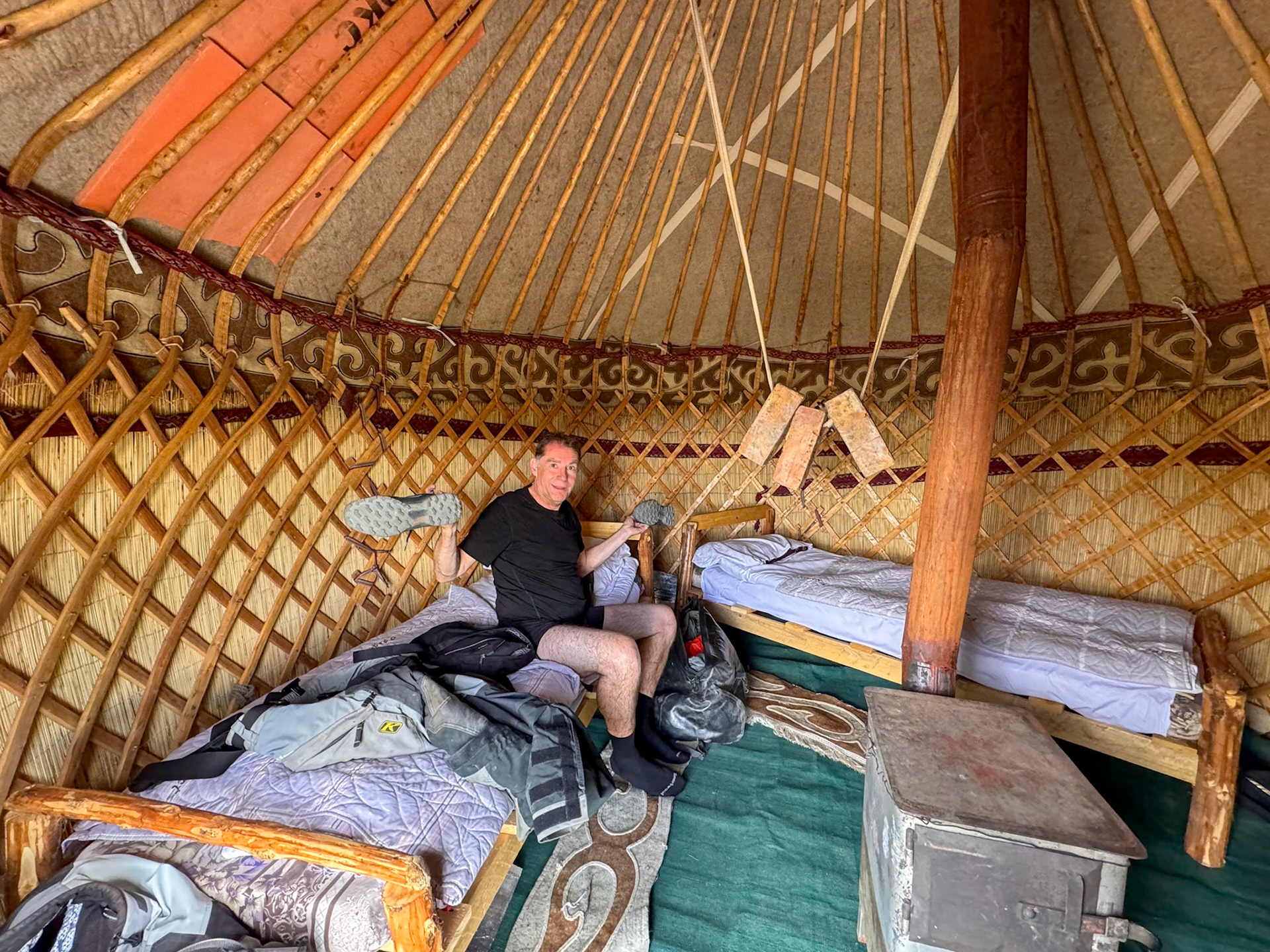 Our very own yurt, no shoes allowed