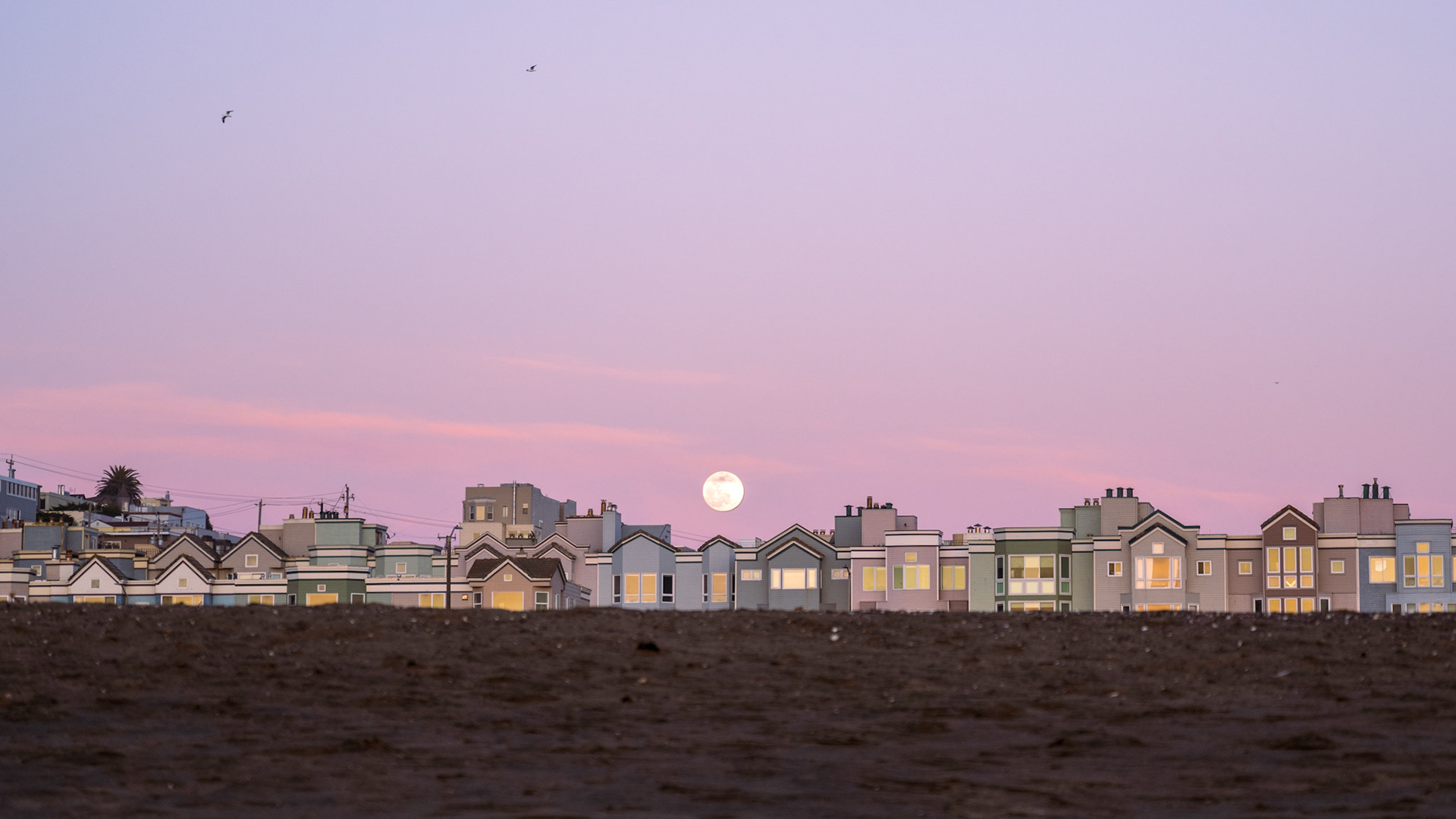 Full moon on Sunset