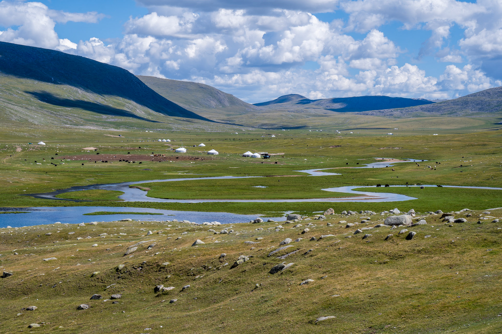 We were surprised to see yurts so far away