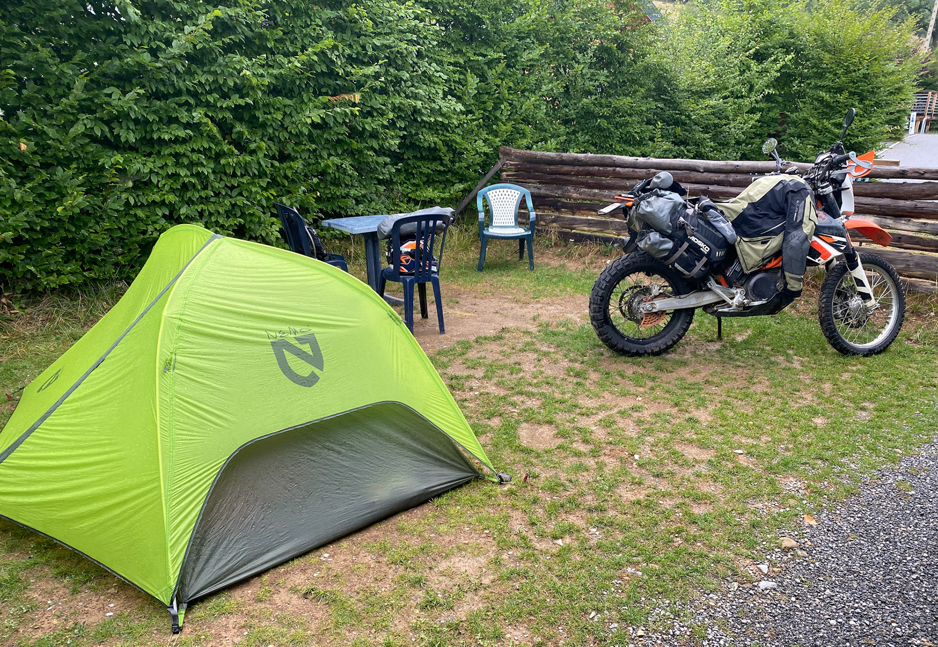 It was rainy but the Cians Camping, in Bueil was very nice