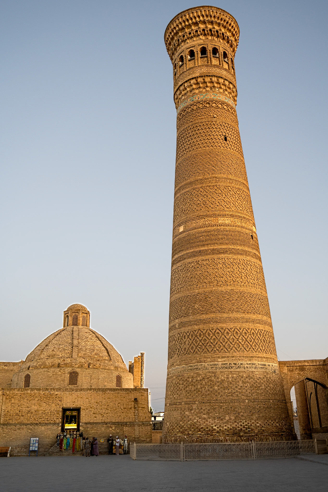 The beautiful Kalon Minaret was built in 1127 AD. Its height is about 47 meters and it dominates the center of the old city