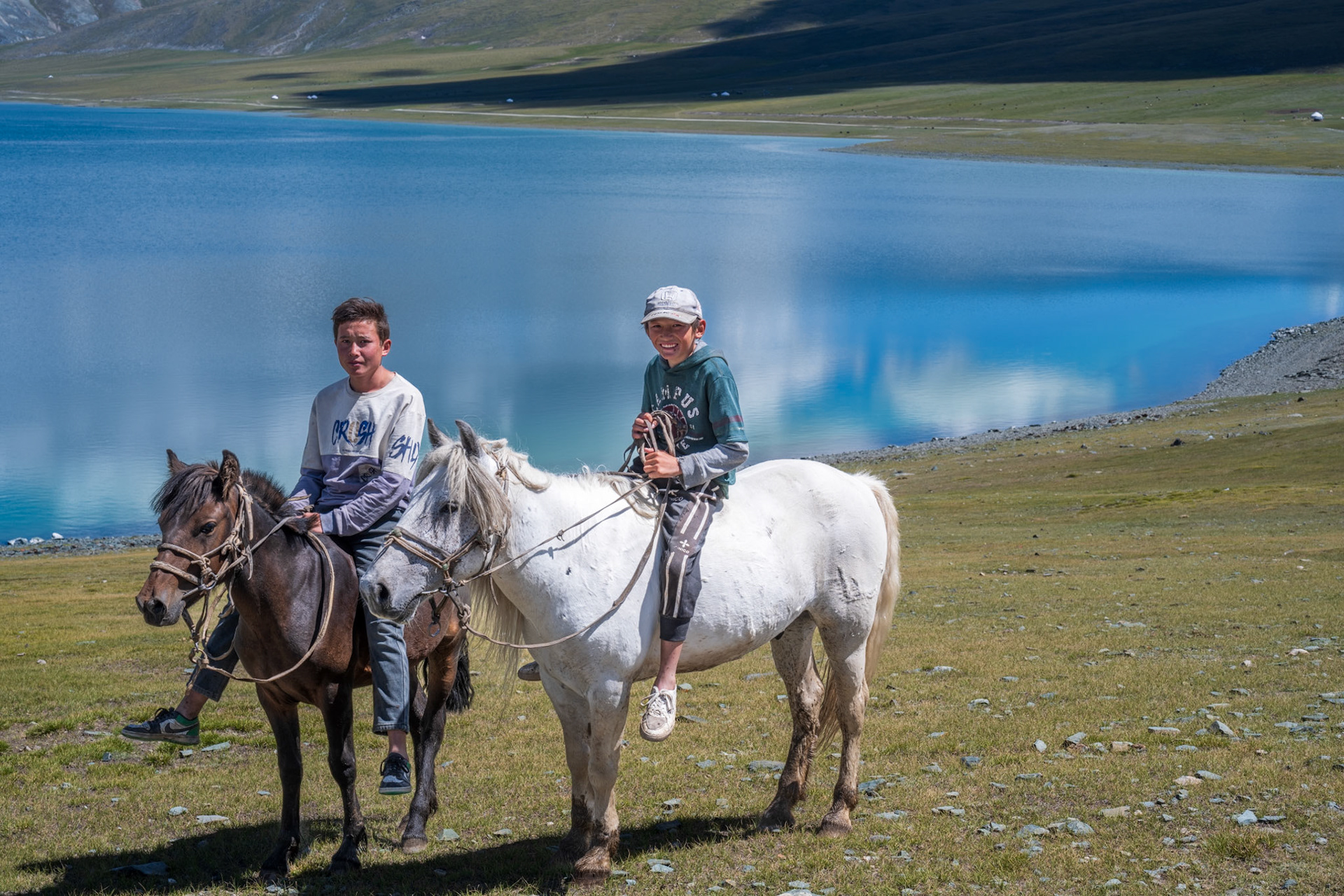 Encounter by a beautiful remote lake