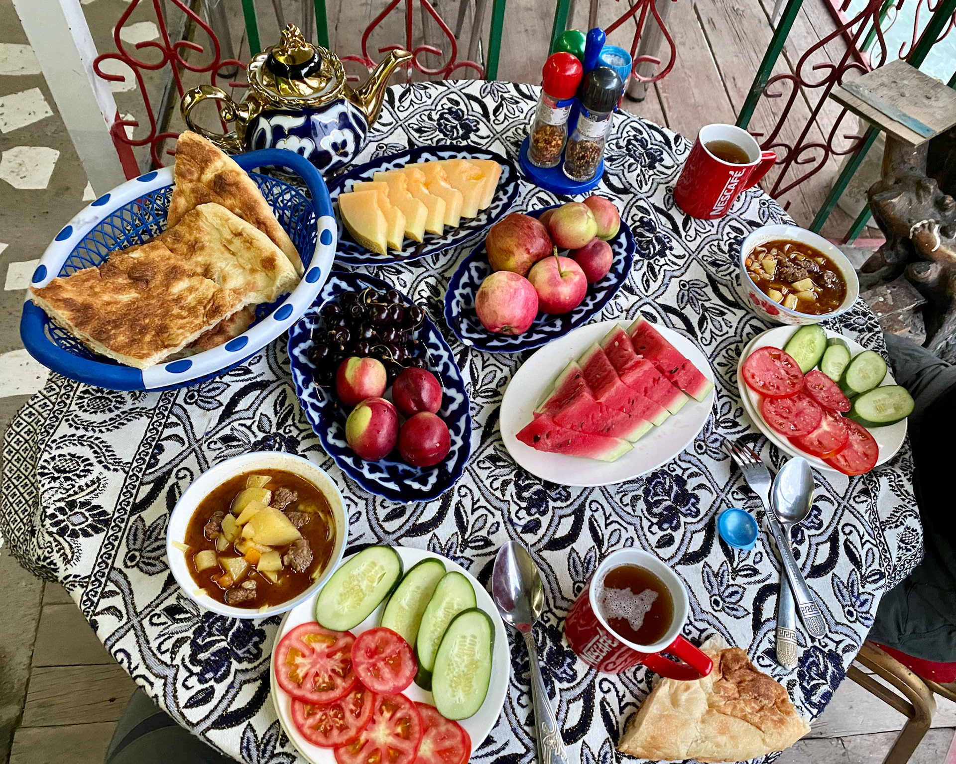 The great meal served by our hotel