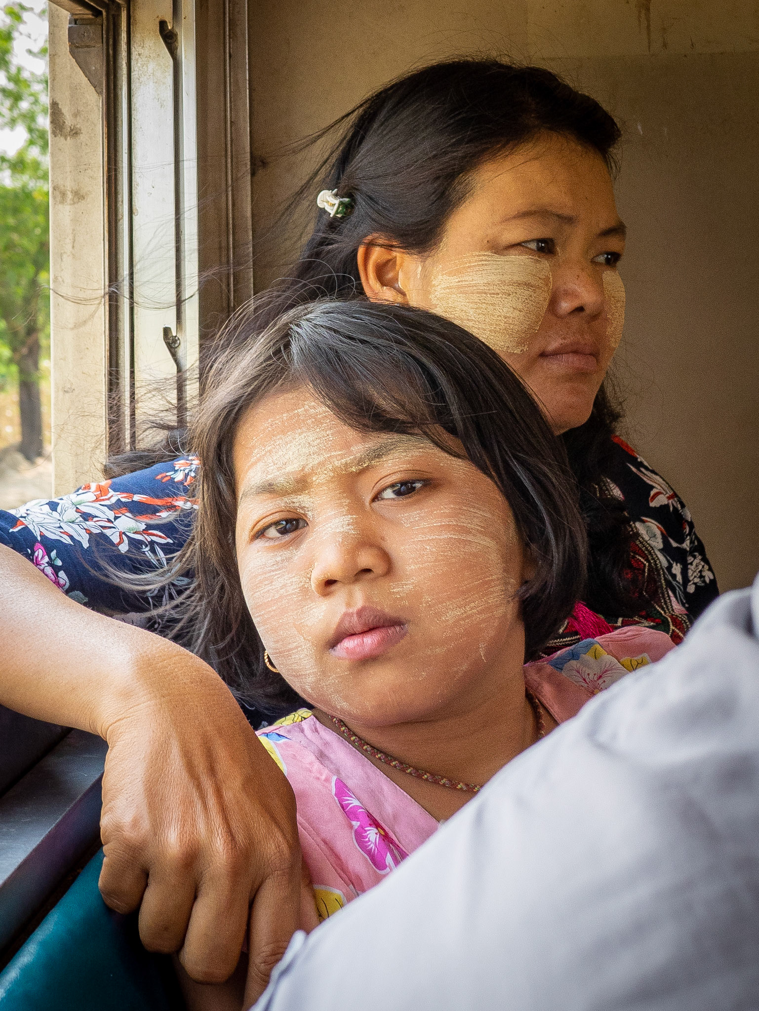 Most women and children wear Thanaka as sun protection and also as makeup. "The Thanaka paste has been used by Burmese women for over 2000 years. It has a fragrant scent somewhat similar to sandalwood. The Burmese grind the bark of the fragrant Thanaka tree, which is related to the sandalwood tree, to make Thanaka powder".