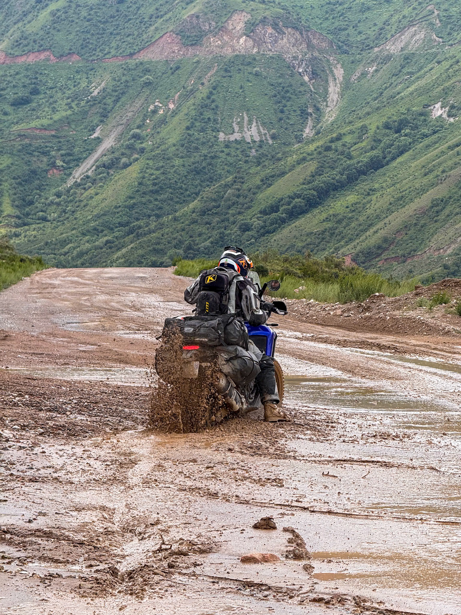 The mud on the road was treacherous and exhausting!