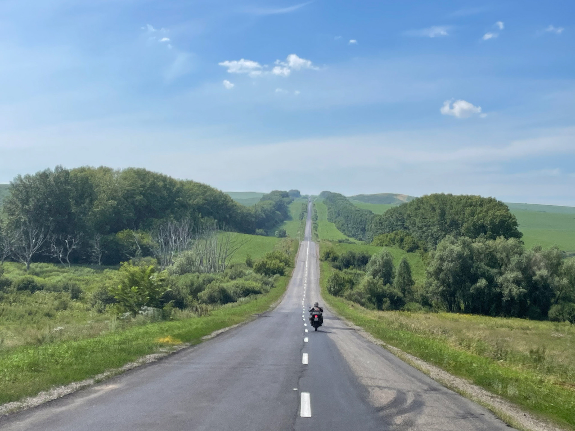 Scenery looks like Europe but not how straight the road is