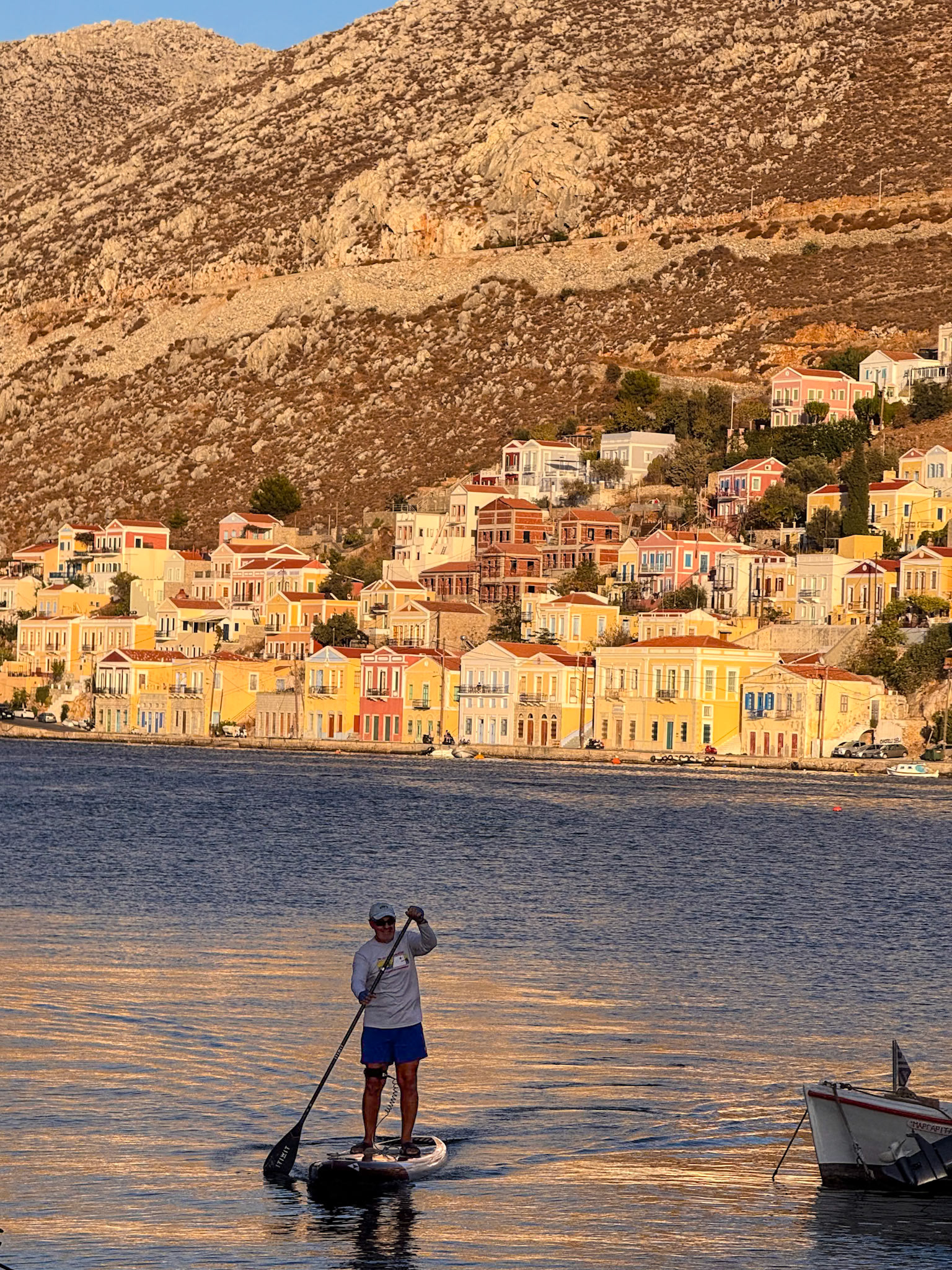 JB exploring the bay of the wonderful town of Simi/Symi