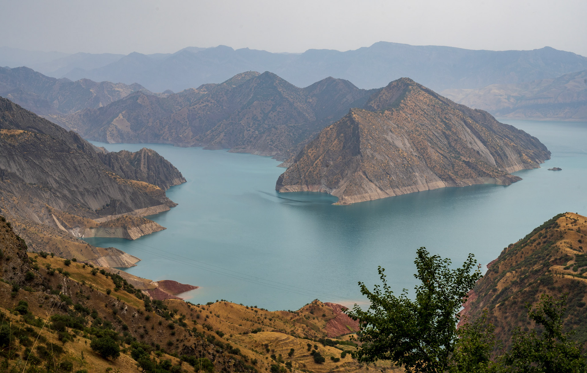 A forgotten road provided us with phenomenal views of the Nurek reservoir; we navigated around land slides and sections that were quite rough and narrow