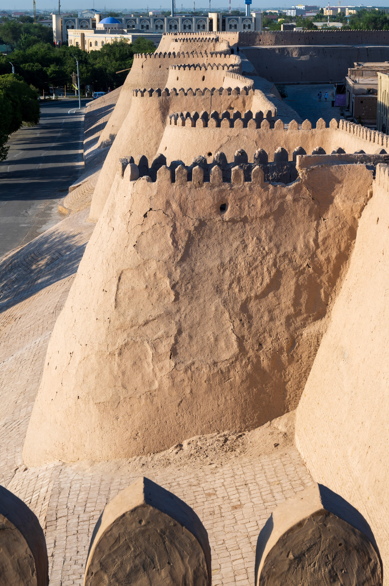View of the walls from the Kuhna Ark fortress, that was the residence of Khiva’s ruler