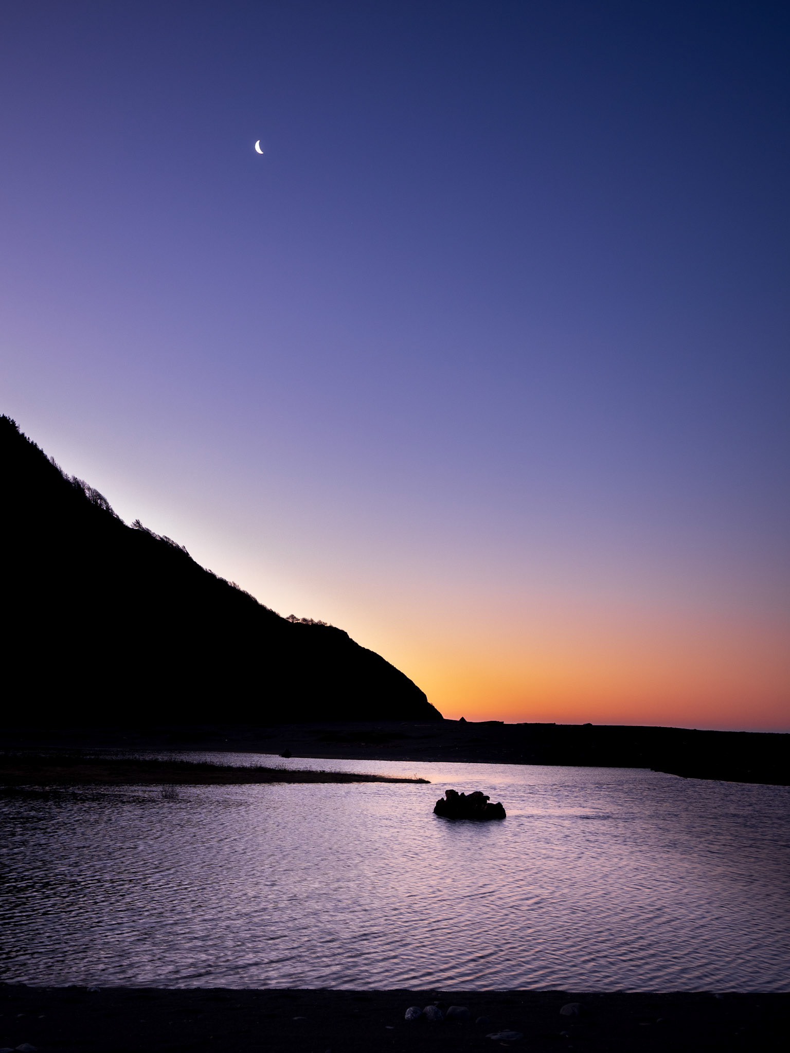 Beautiful sunrise on the lagoon