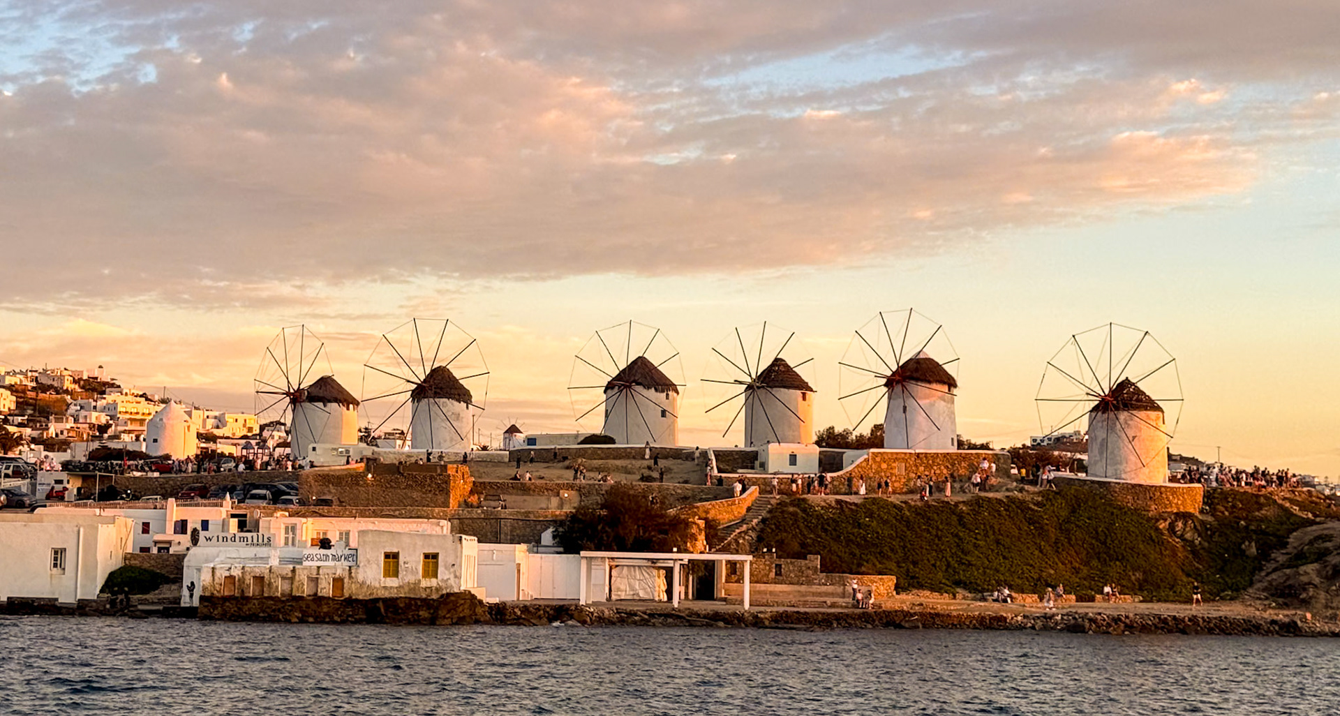 The Mykonos windmills are an iconic feature of the Greek island of the Mykonos