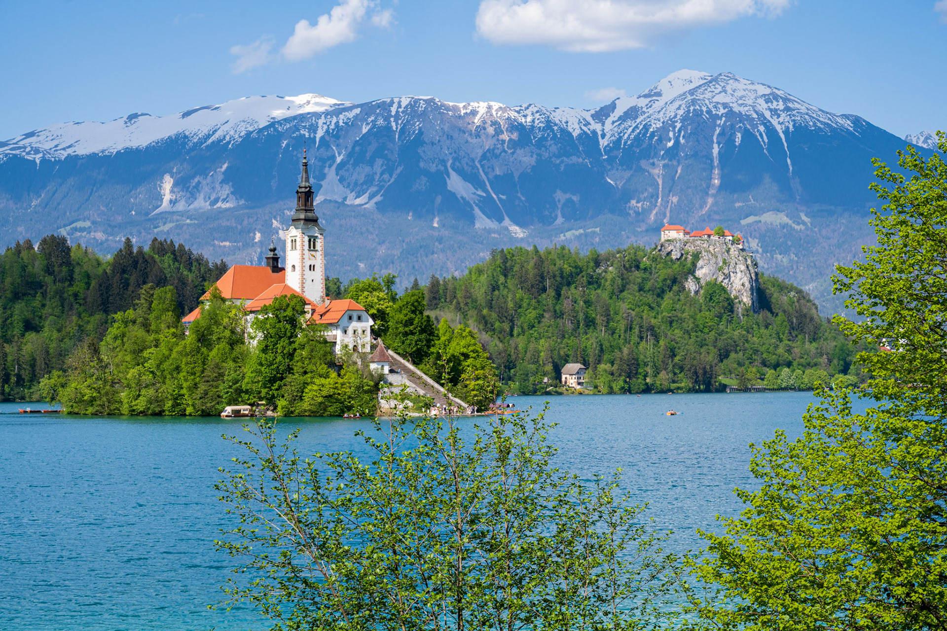 Lake Bled. The church sits on its own island