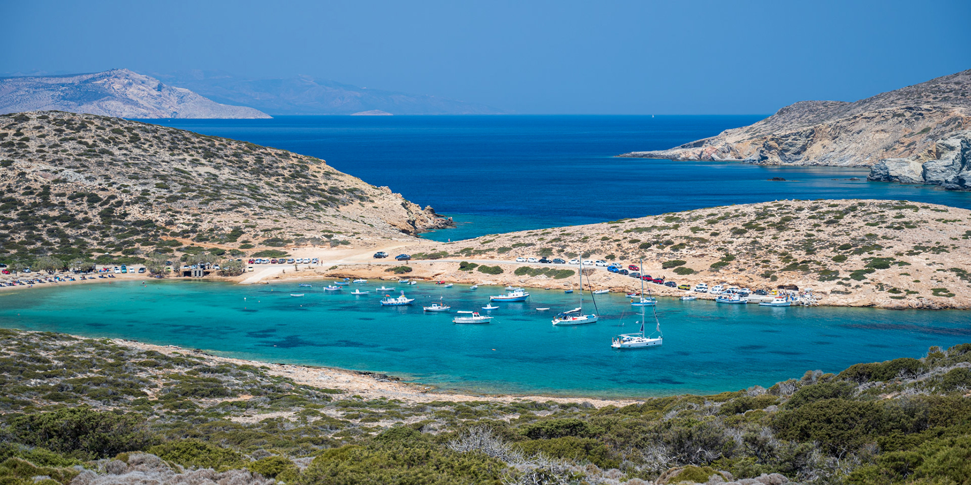 Paralia Kalotaritissa, at the South tip of the island