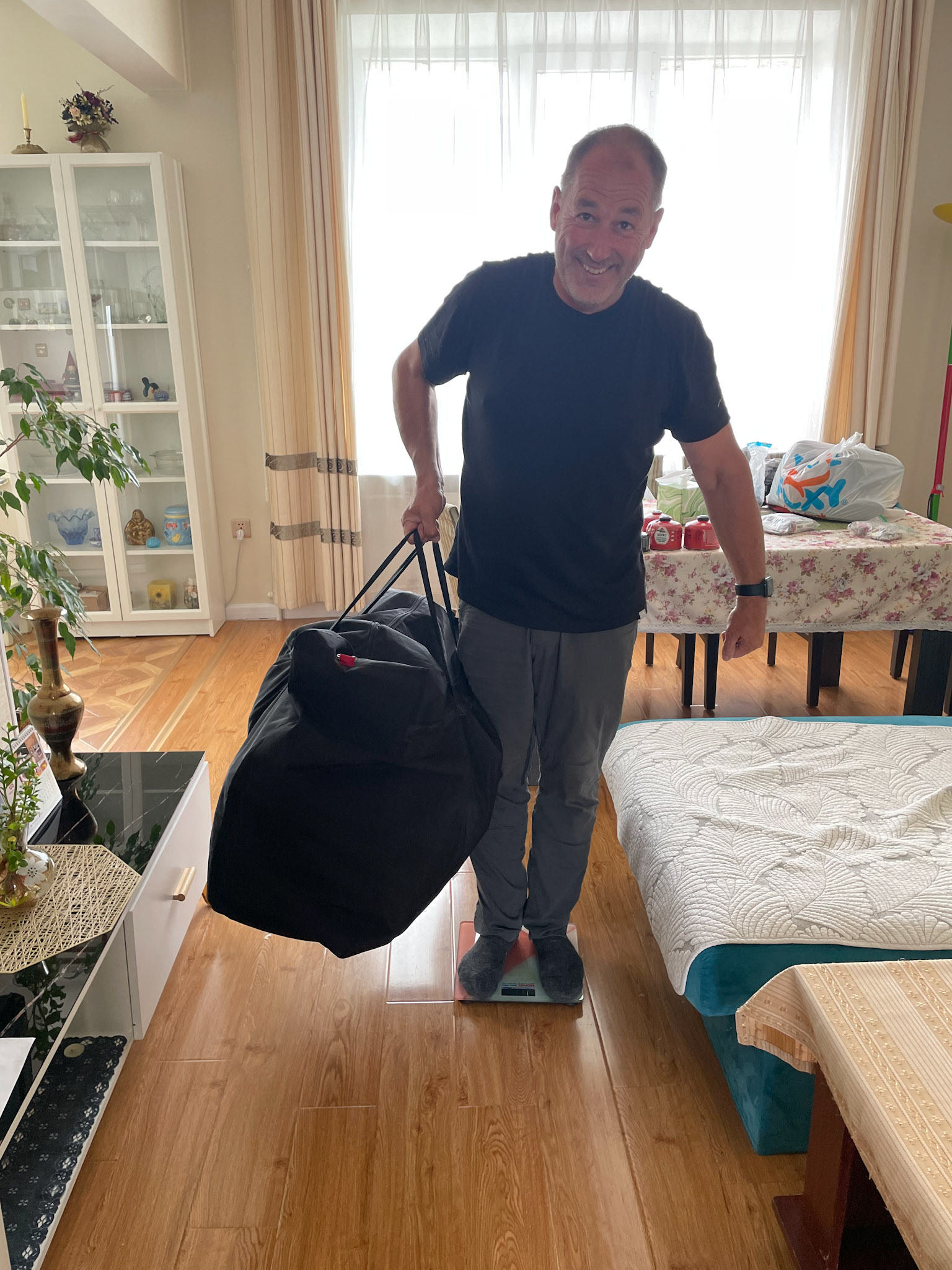 Making sure that our luggage is not over the limit