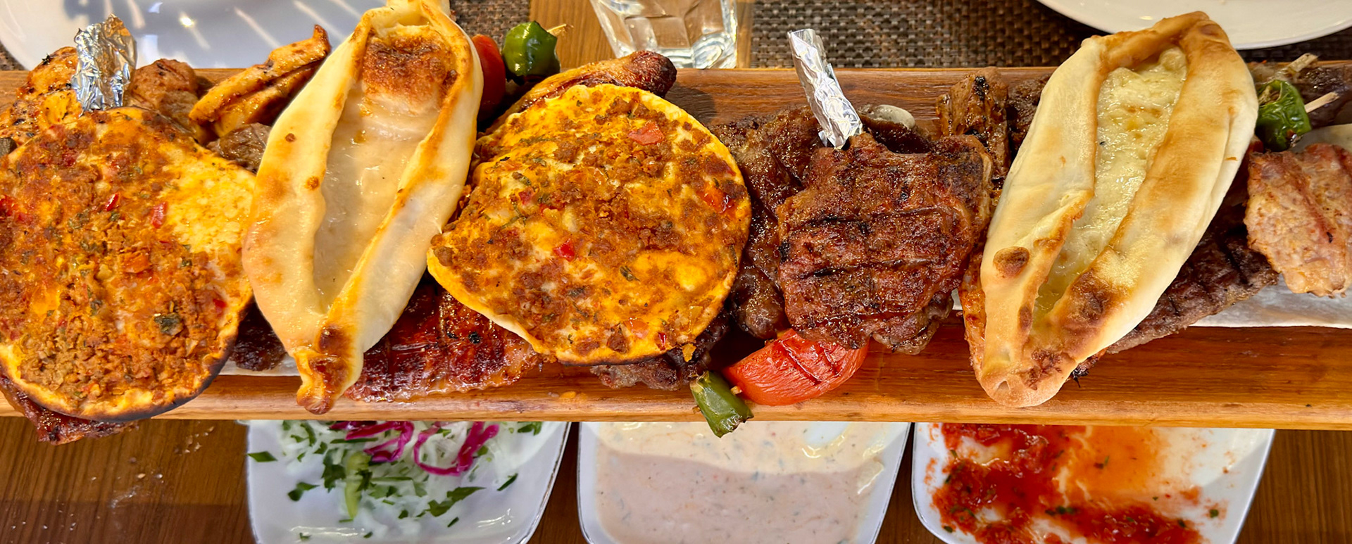 Delicious spread of Turkish food