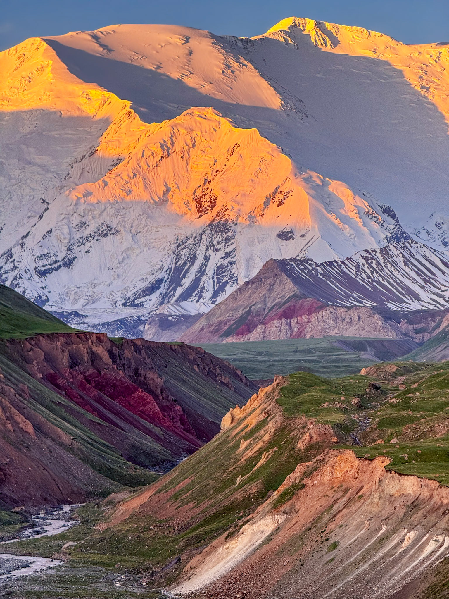 Lenin Peak in the first rays of sun