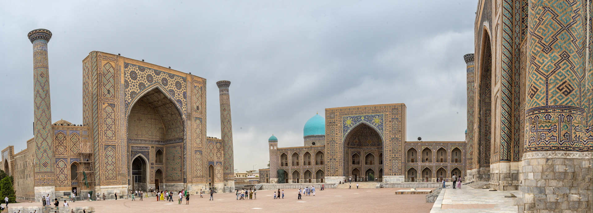 The 3 edifices of the Registan. The scale is incredible.