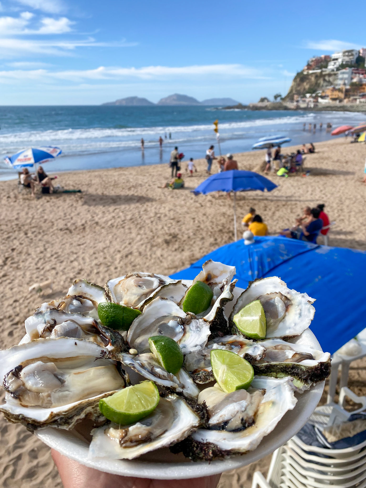 The first thing I did after checking in a hotel was to buy oysters on the beach from a guy selling them out of nowhere. Really good.