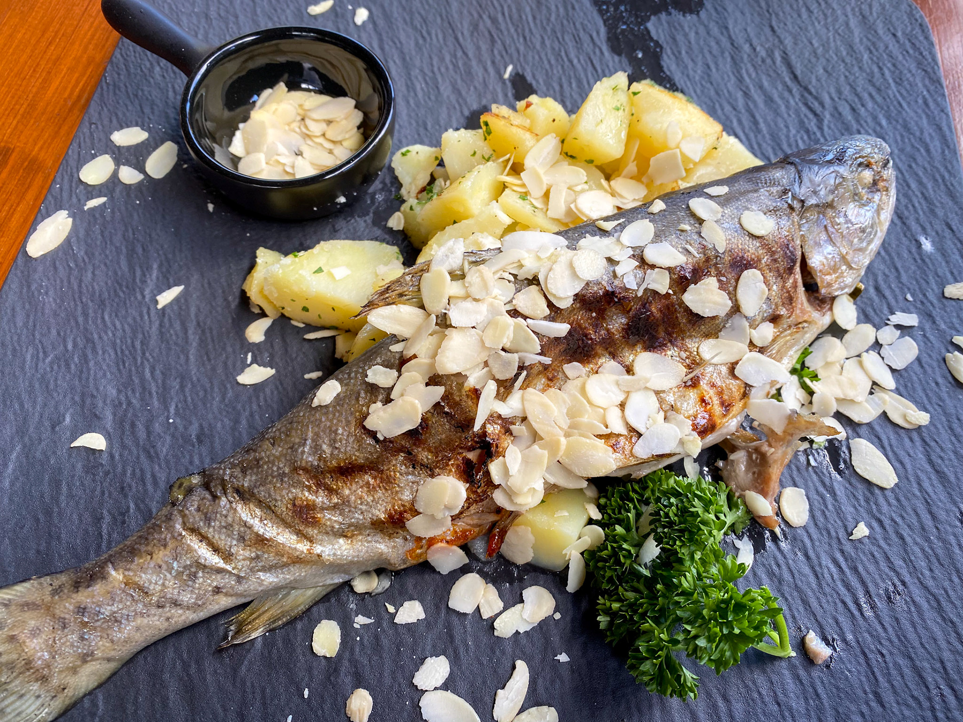 Trout from the local lake for lunch