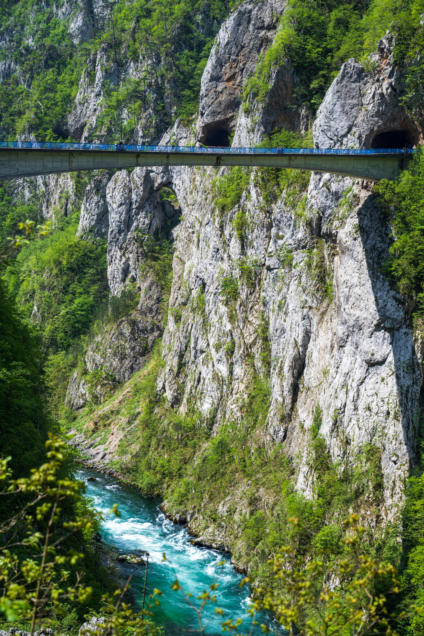 The spectacular crossing over the river Piva