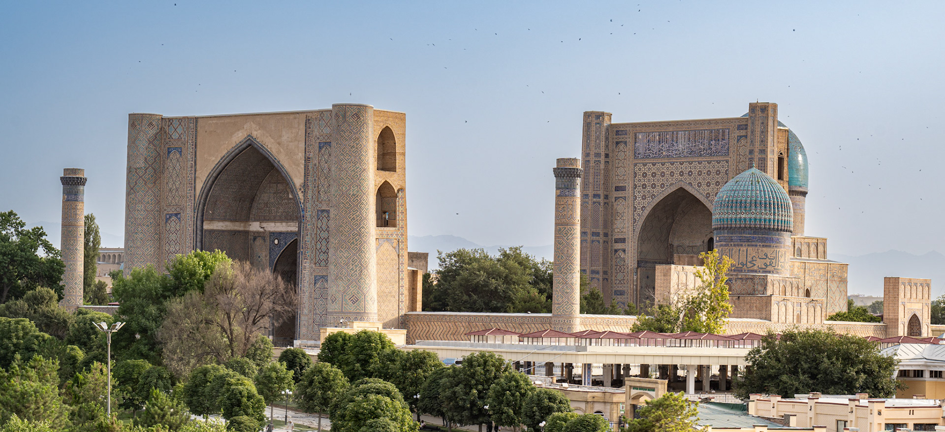 The Bibi Khanym Mosque is so huge that I could only photograph it from far away to capture it all!