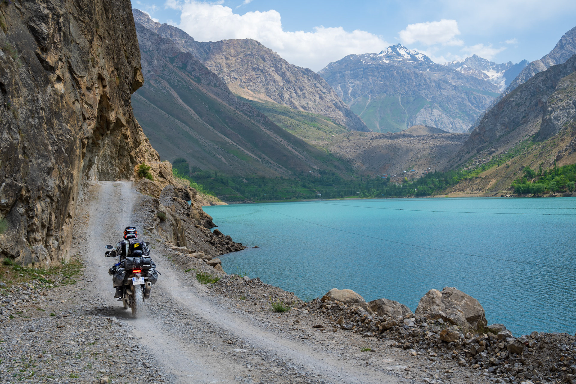 Riding along the sixth of the seven lakes
