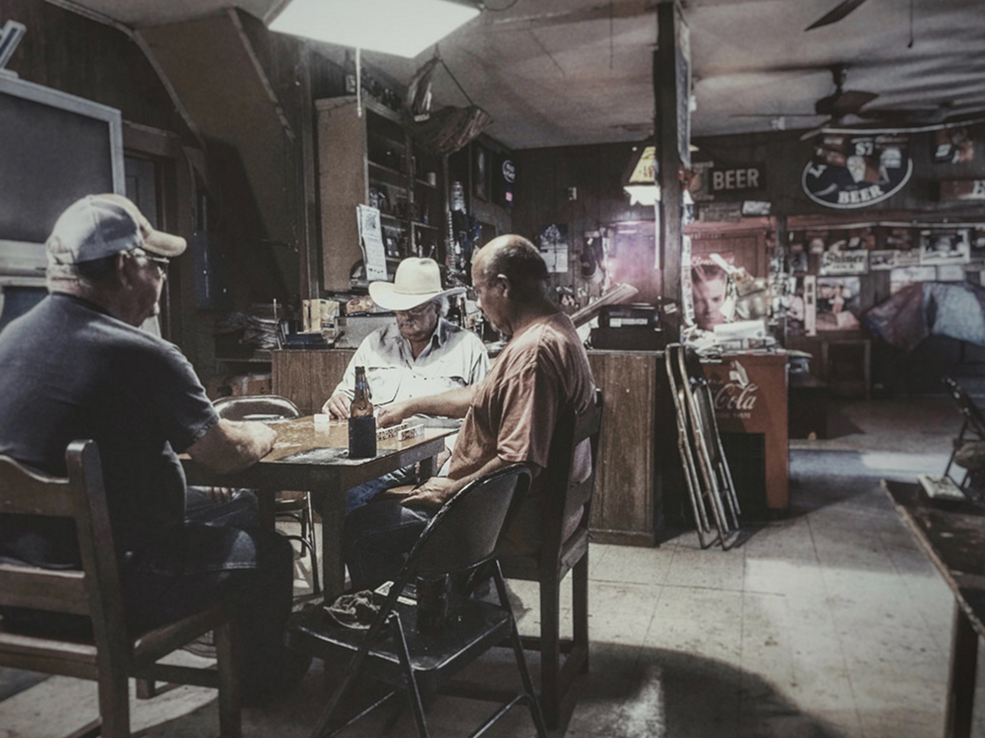 Framed print - 2015 - Dominoes at Machart's Store - Honorable Mention/People - Mobile Photography Awards