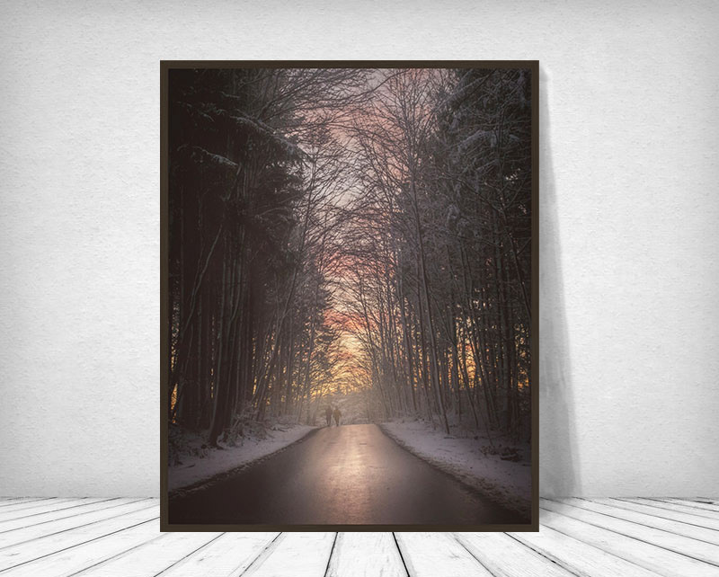 Fine Art I Glas og Ramme / Mørk Eg
