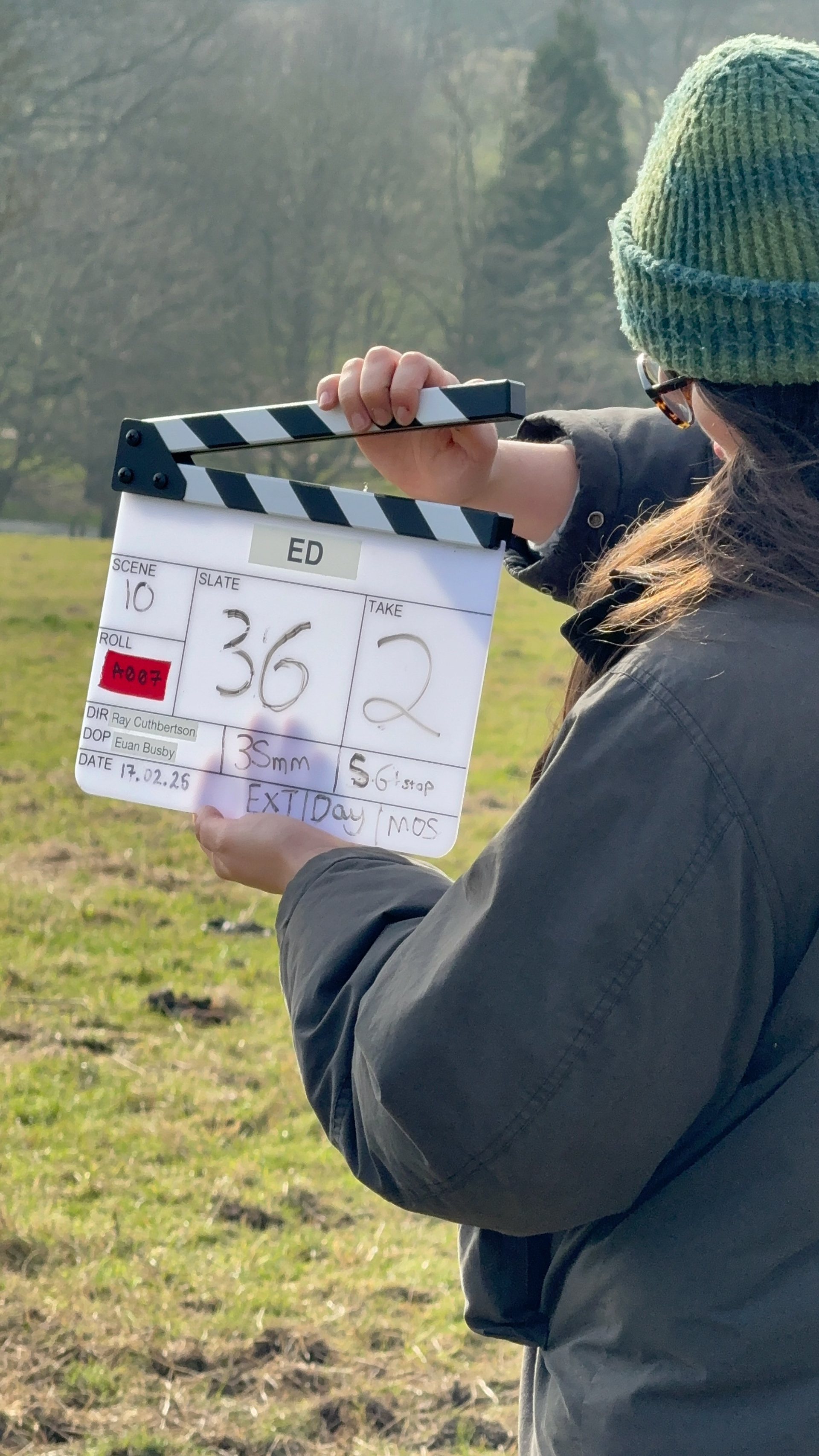 Clapper board in Assitant Camera's hands