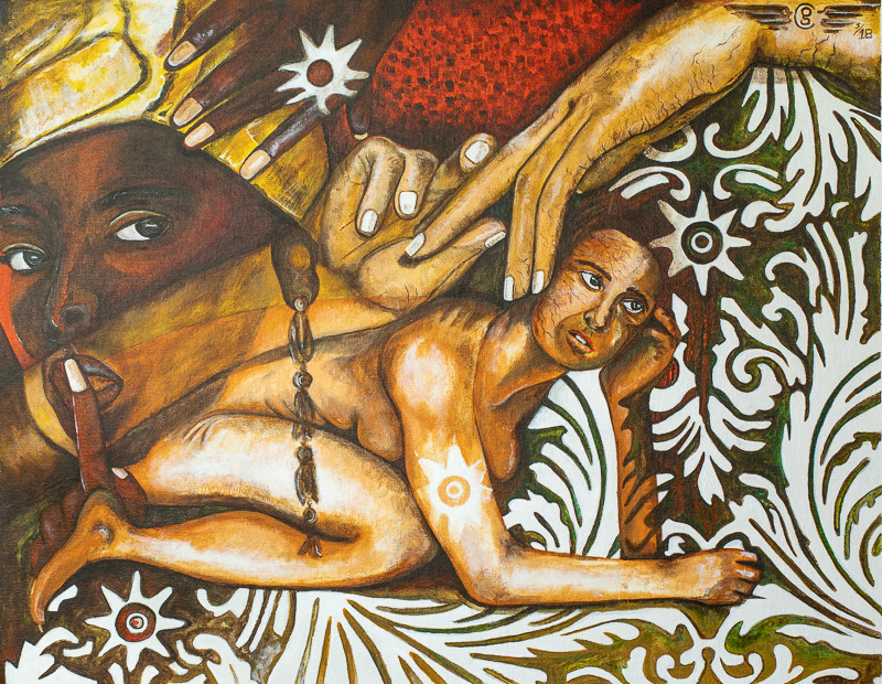 IMPLICIT PROHIBITIO 18"X23" Acrylic on Canvas