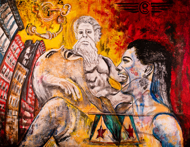 HEAVEN AND HELL  20"X16" Acrylic on Canvas