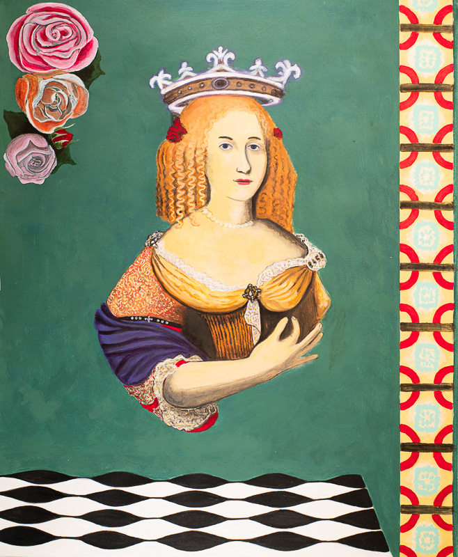 GREEN ROOM 17.5"X14 Acrylic on canvas