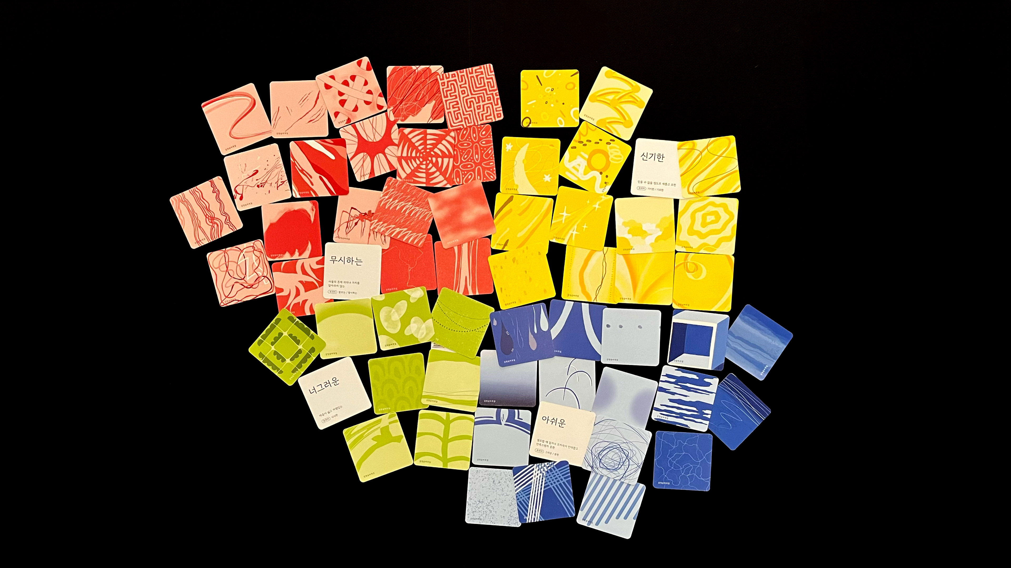 Feeling cards were produced after illustration and editing design corresponding to each keyword. 