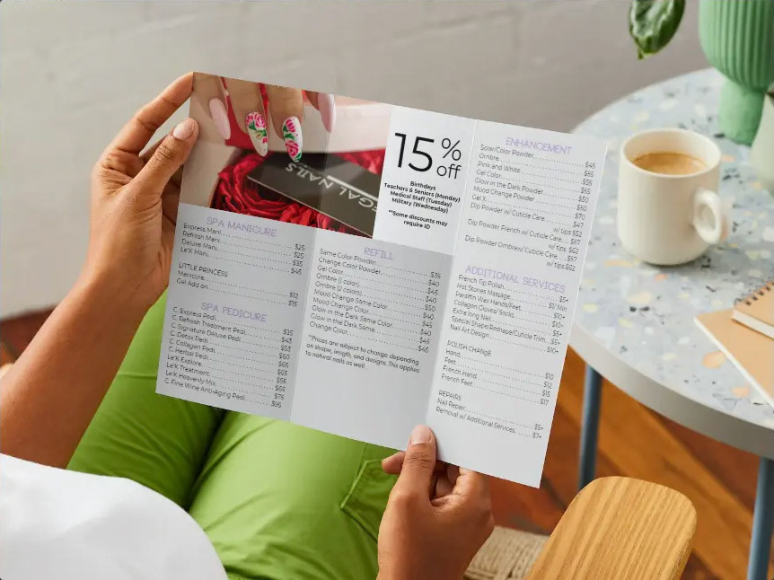 Service Menu Mockup