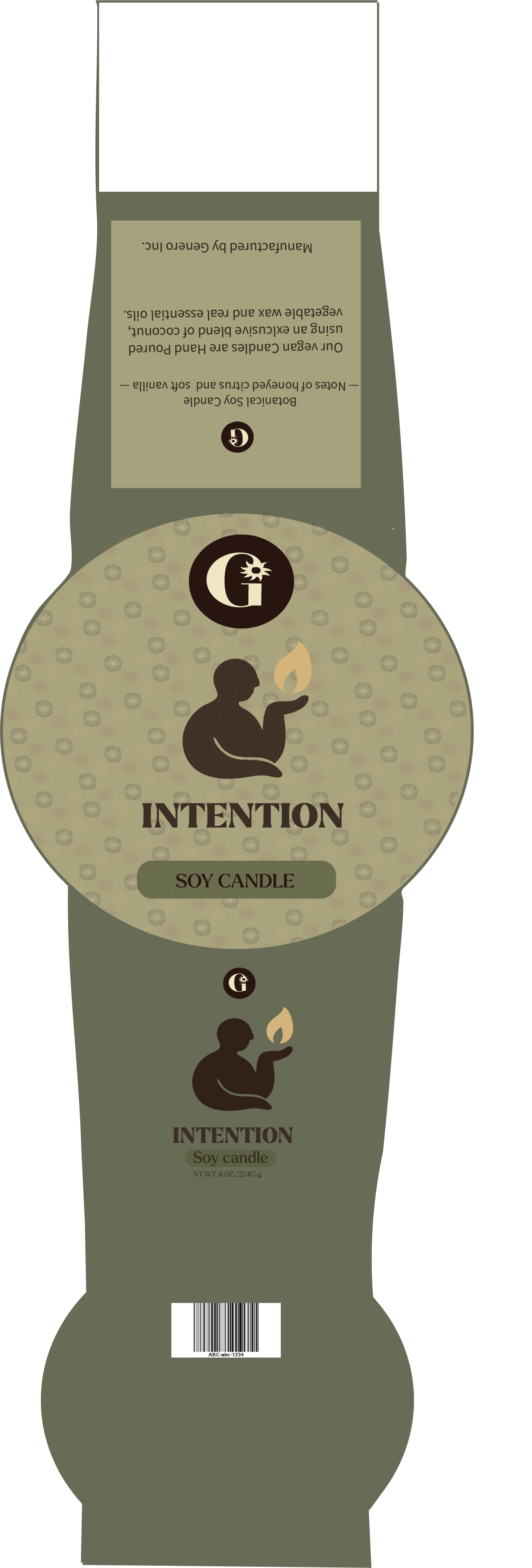 Candle Sleeve — “Eucalyptus & Mint” Dieline