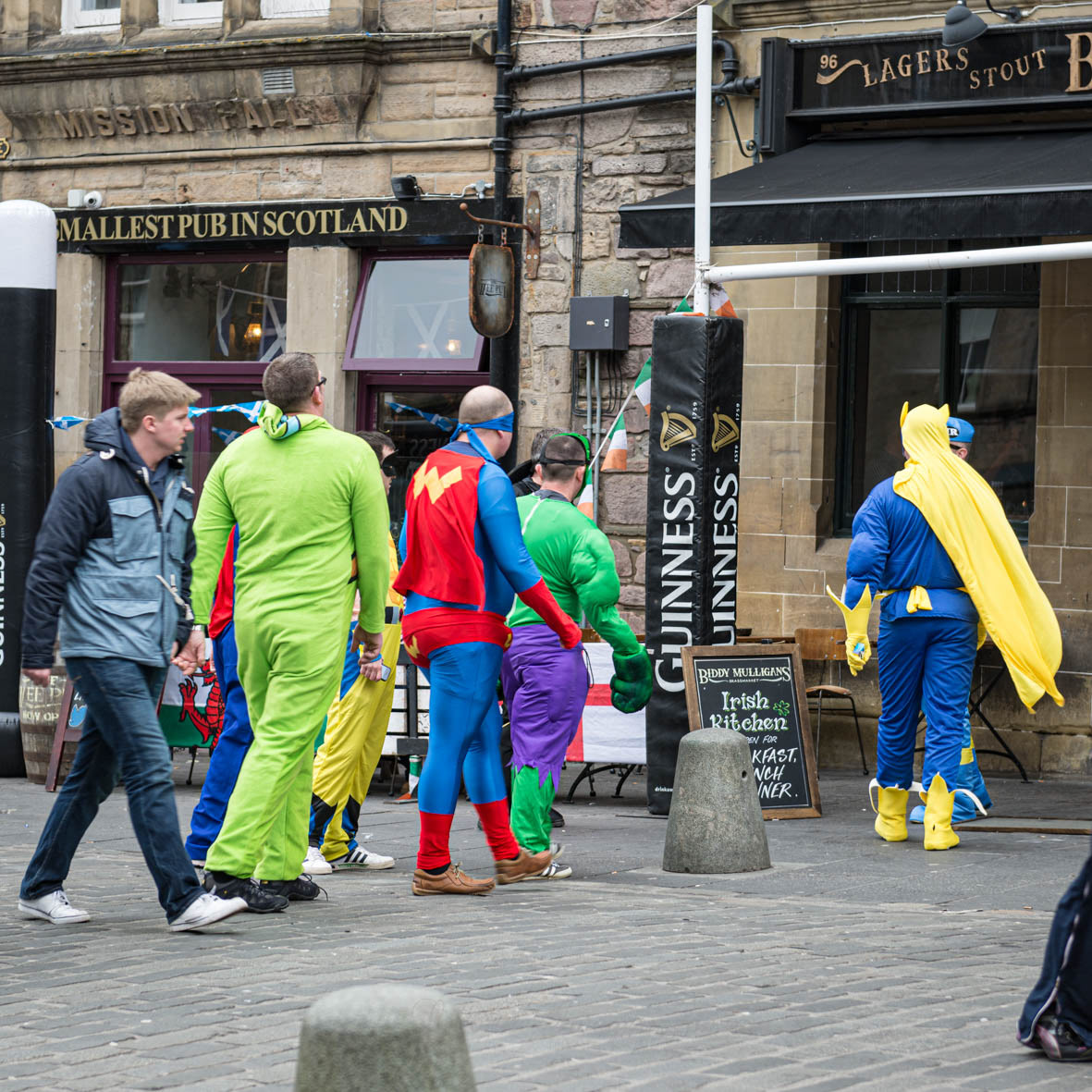 Revellers the morning after